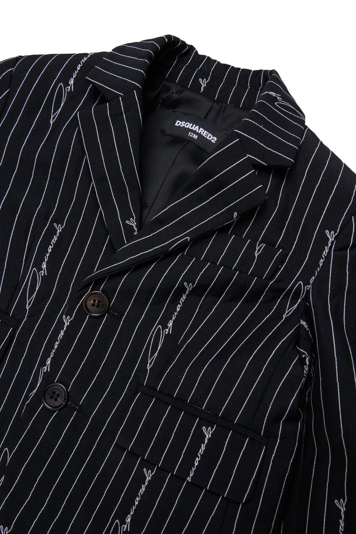 Pinstripe jacket with allover logo
