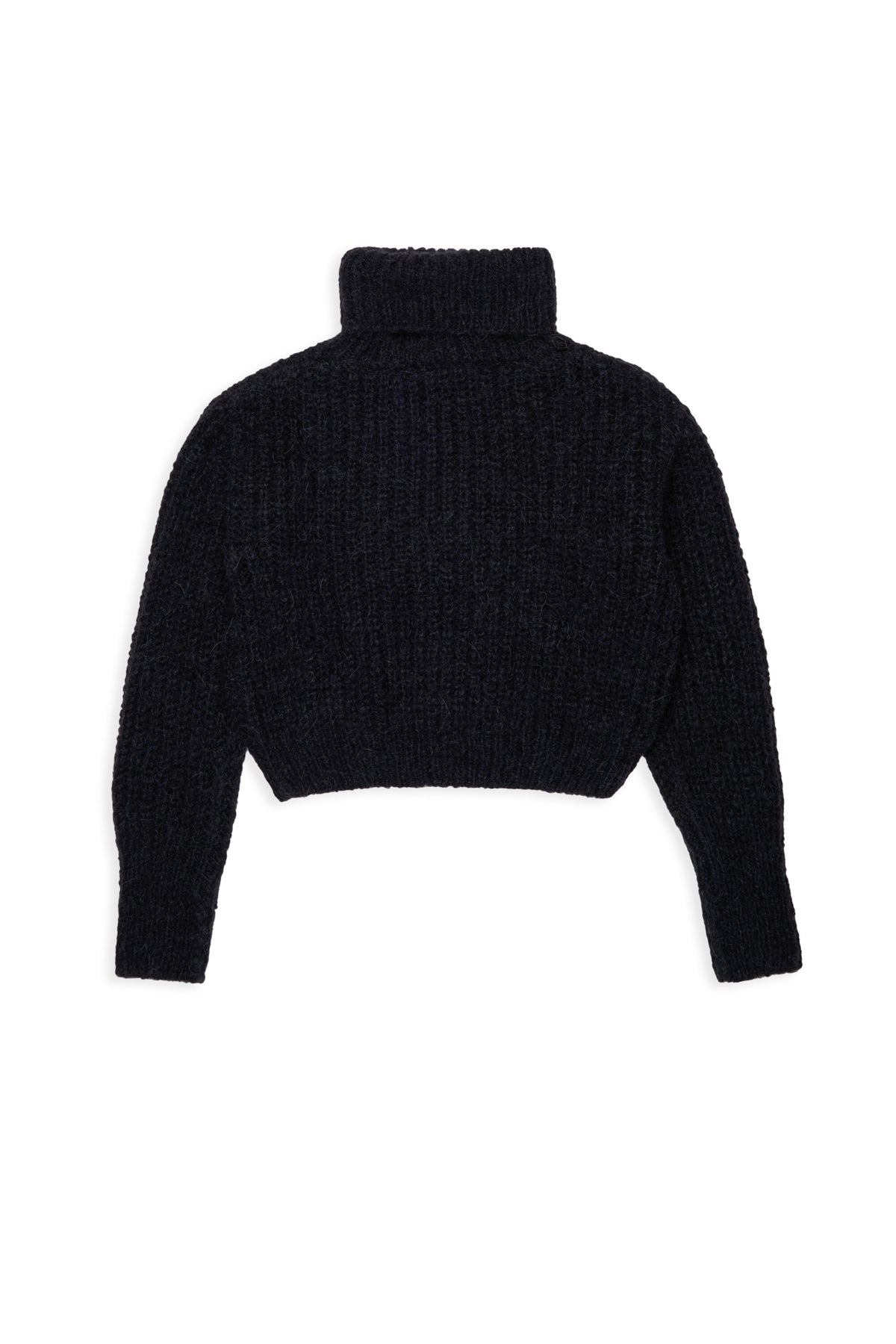 Cable-knit turtleneck with logo