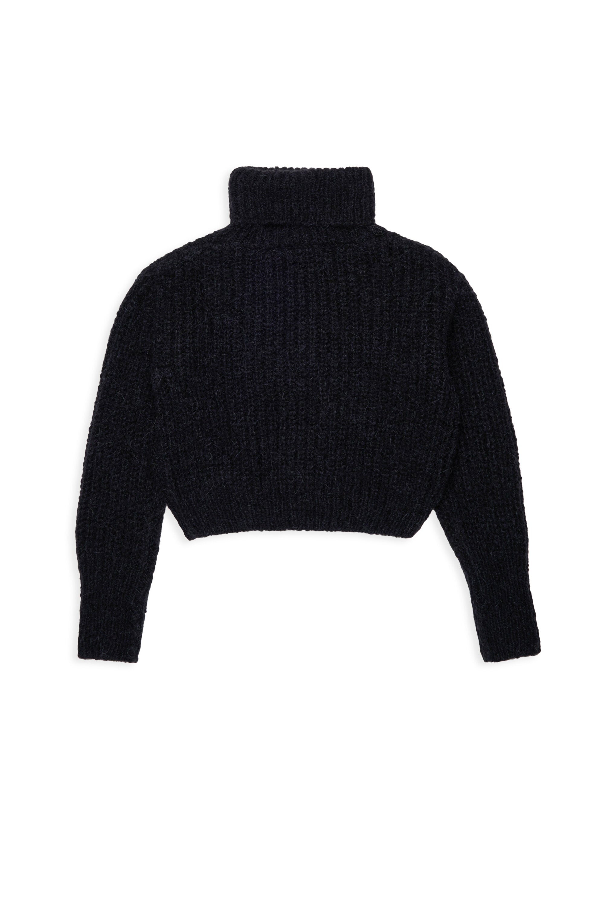 Cable-knit turtleneck with logo