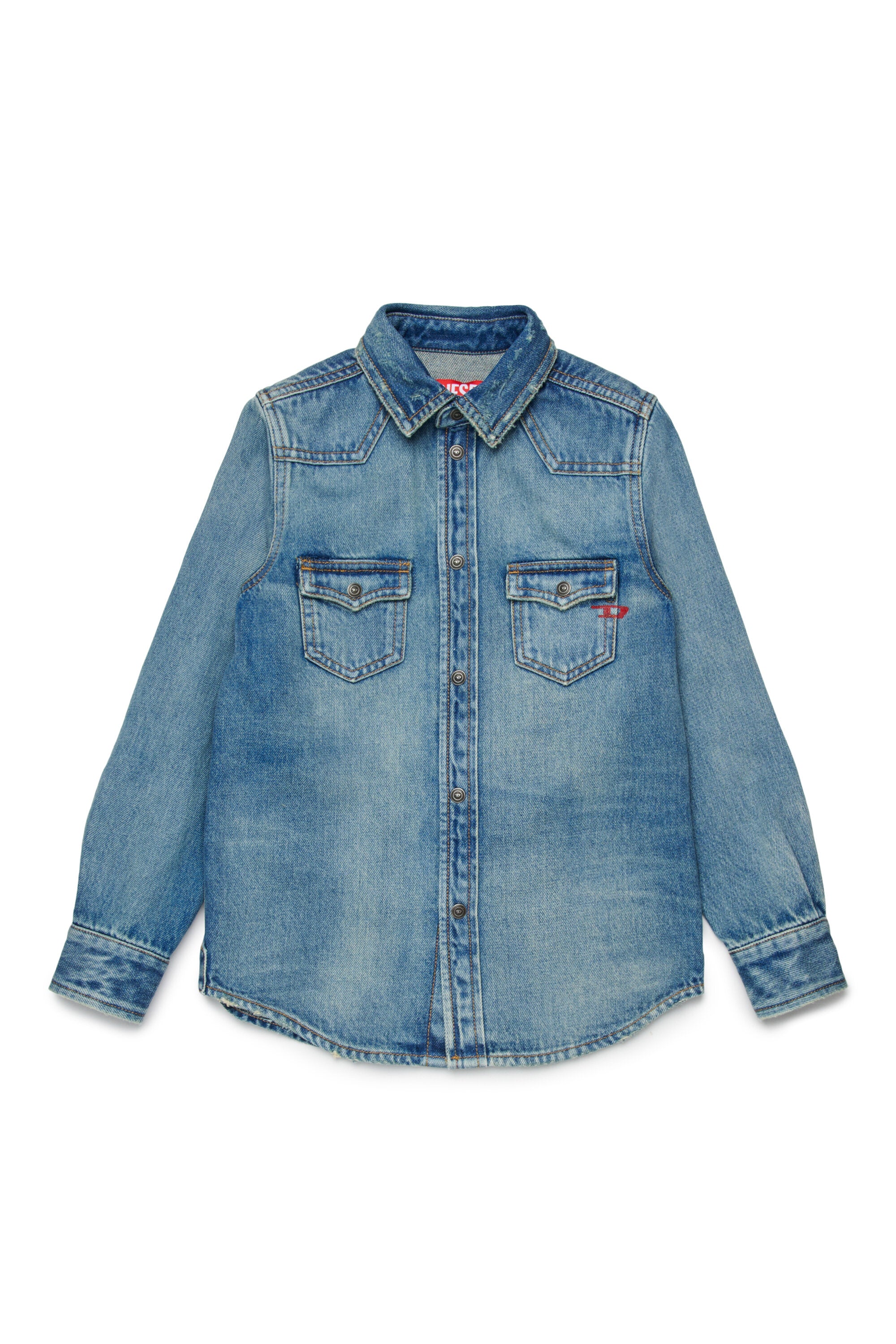 Long-sleeve denim shirt