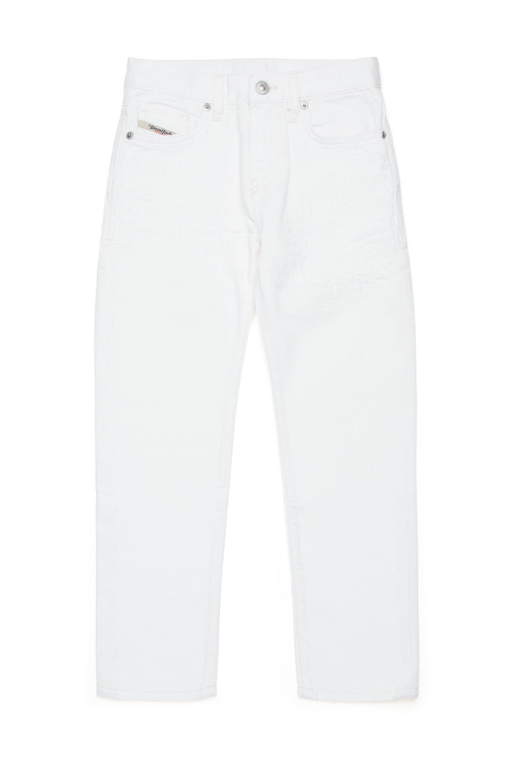 White straight jeans with abrasions - 2020 D-Viker