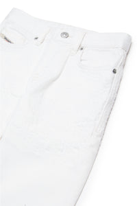 White straight jeans with abrasions - 2020 D-Viker