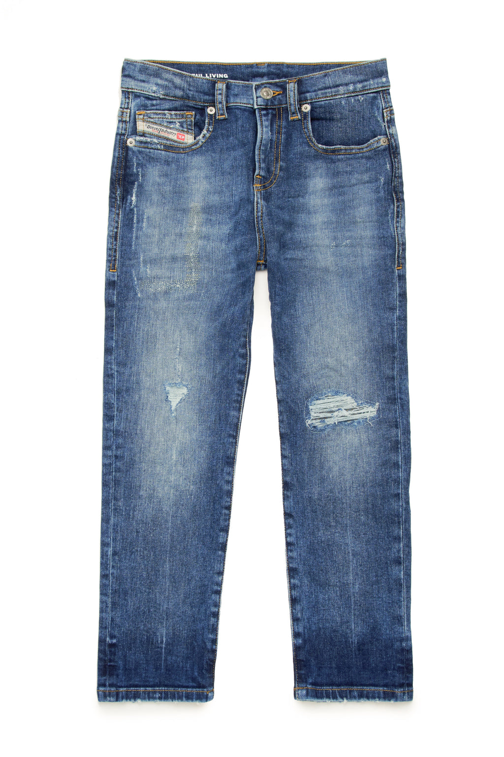 Mid blue straight jeans with rips - 2020 D-Viker