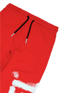 Pantalones deportivos de felpa con logotipo efecto acuarela