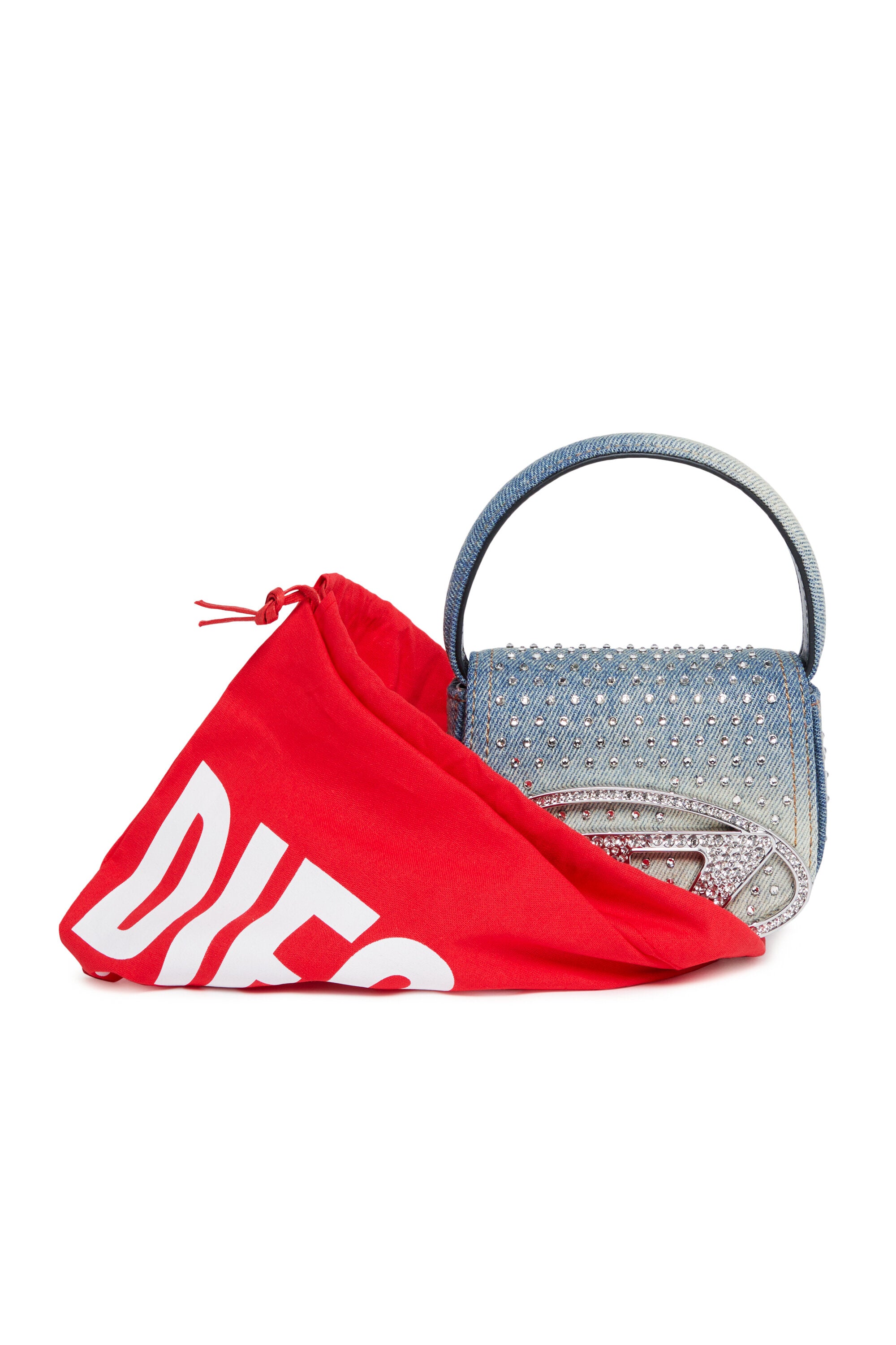 Bolso 1DR XS denim con strass