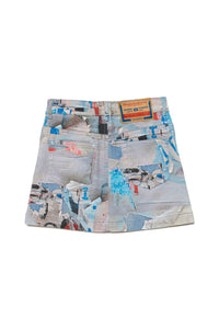 Skirt with photo peeling graphics