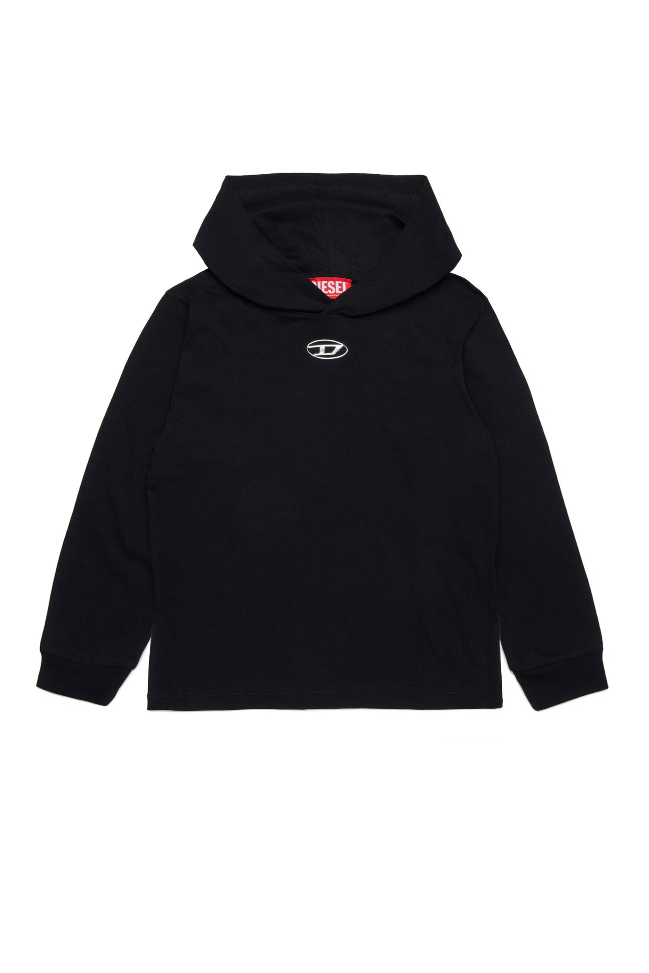 Hooded T-shirt with oval D logo 