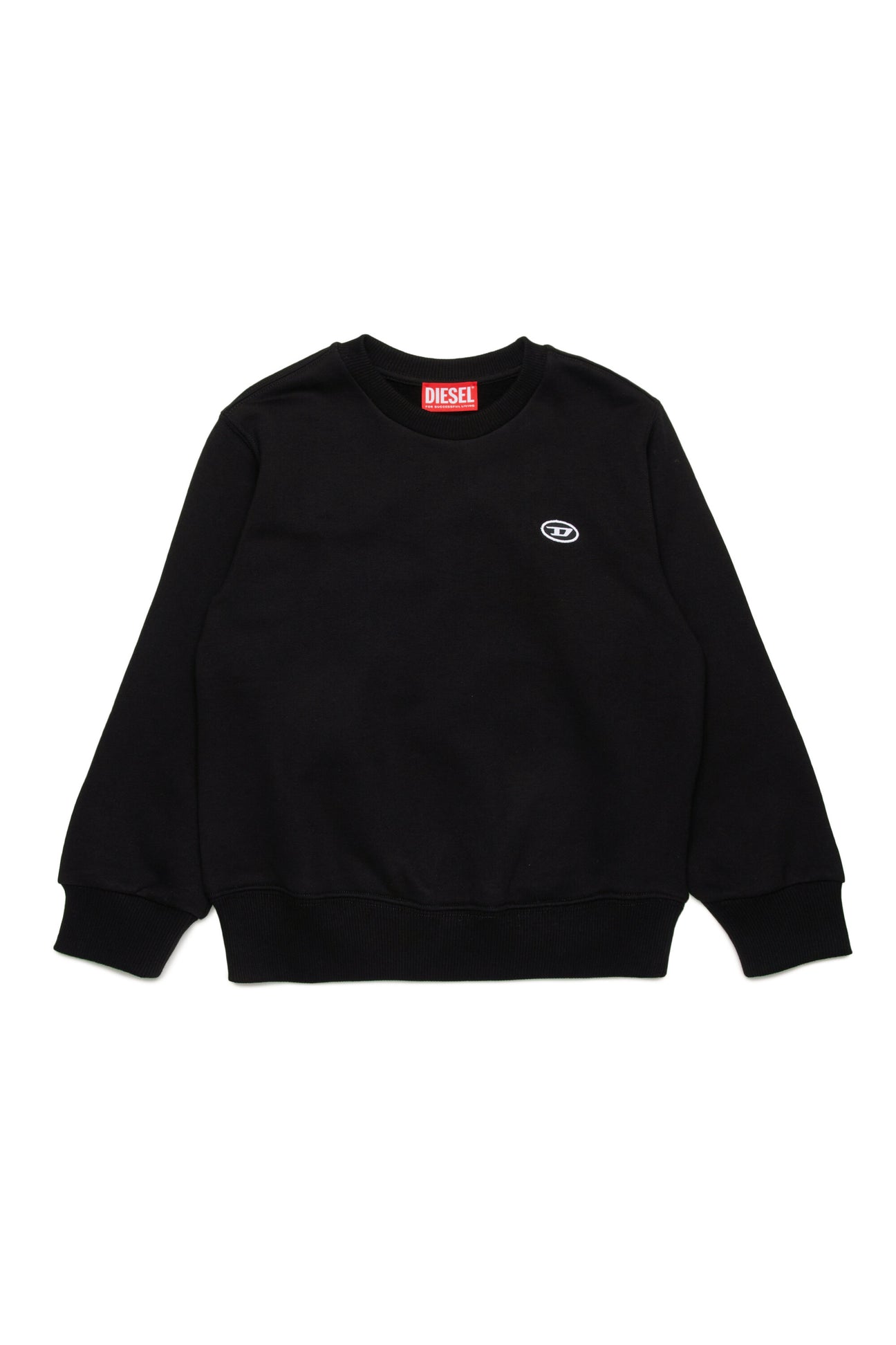 Crew-neck sweatshirt with embroidered oval D logo 