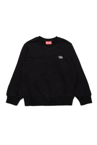 Crew-neck sweatshirt with embroidered oval D logo