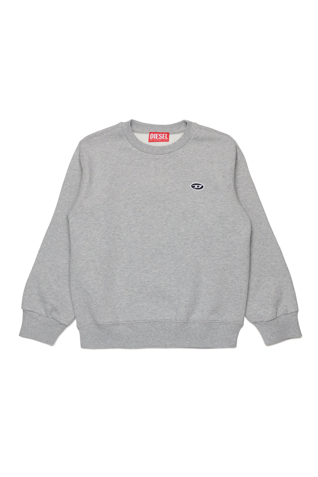 Crew-neck sweatshirt with embroidered oval D logo