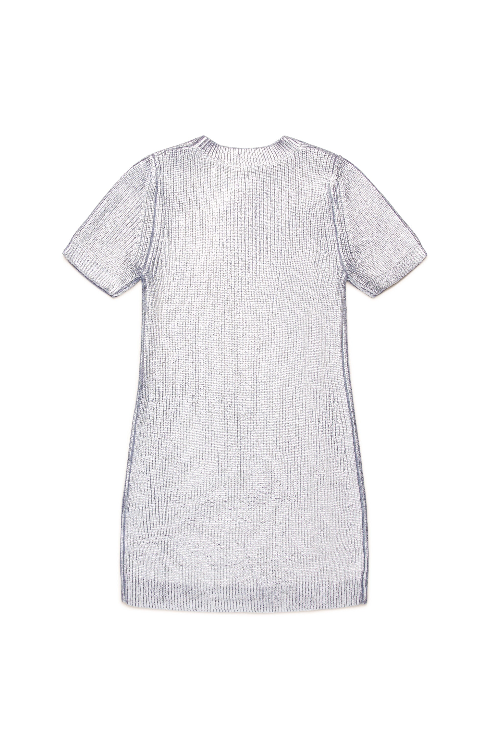 All-over silver mylar ribbed dress