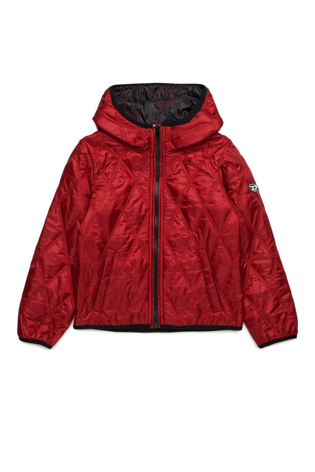 Lightweight diamond-pattern quilted padded jacket