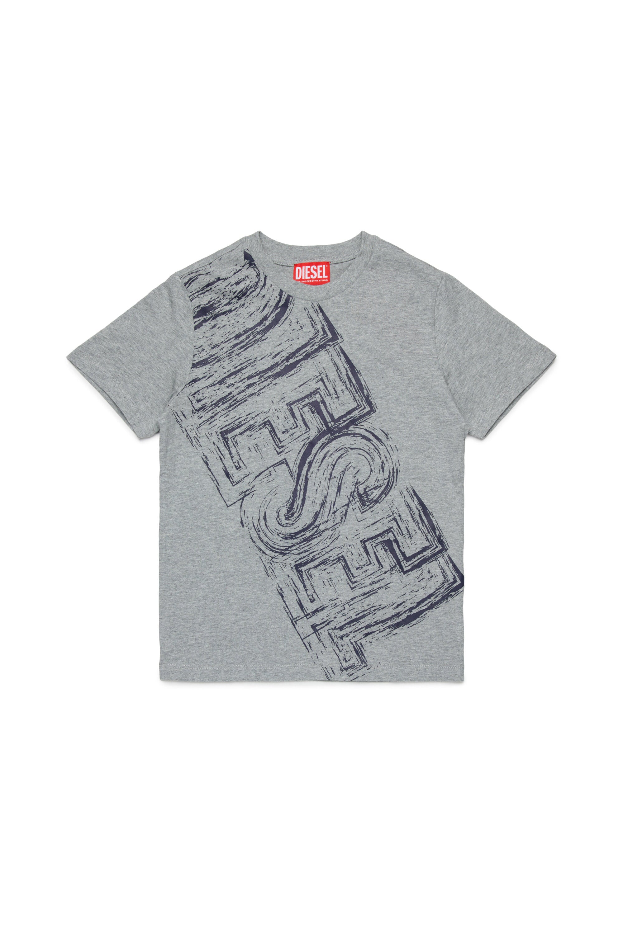 Camiseta de punto con logo desteñido