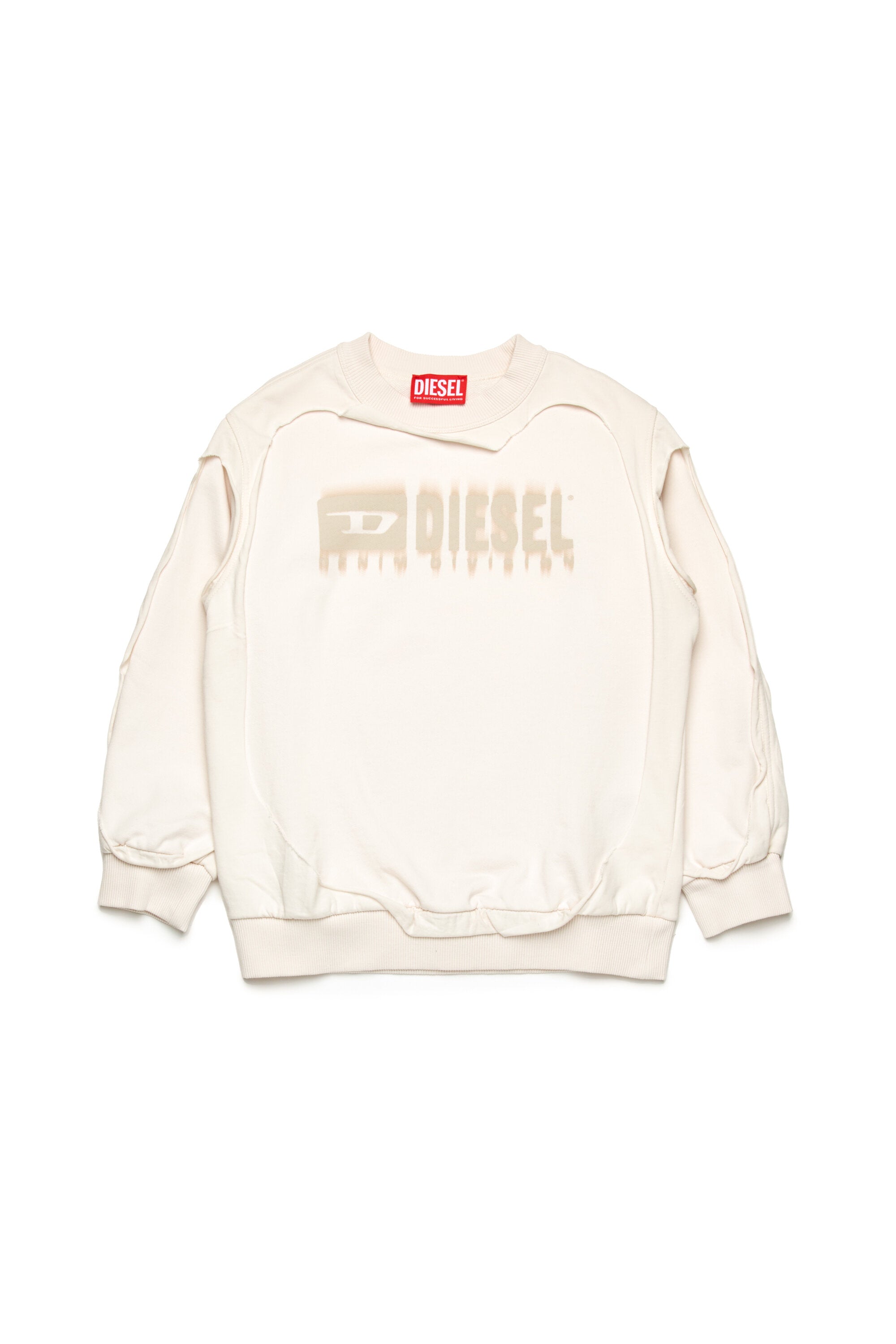 Sudadera de doble capa con efecto destruido