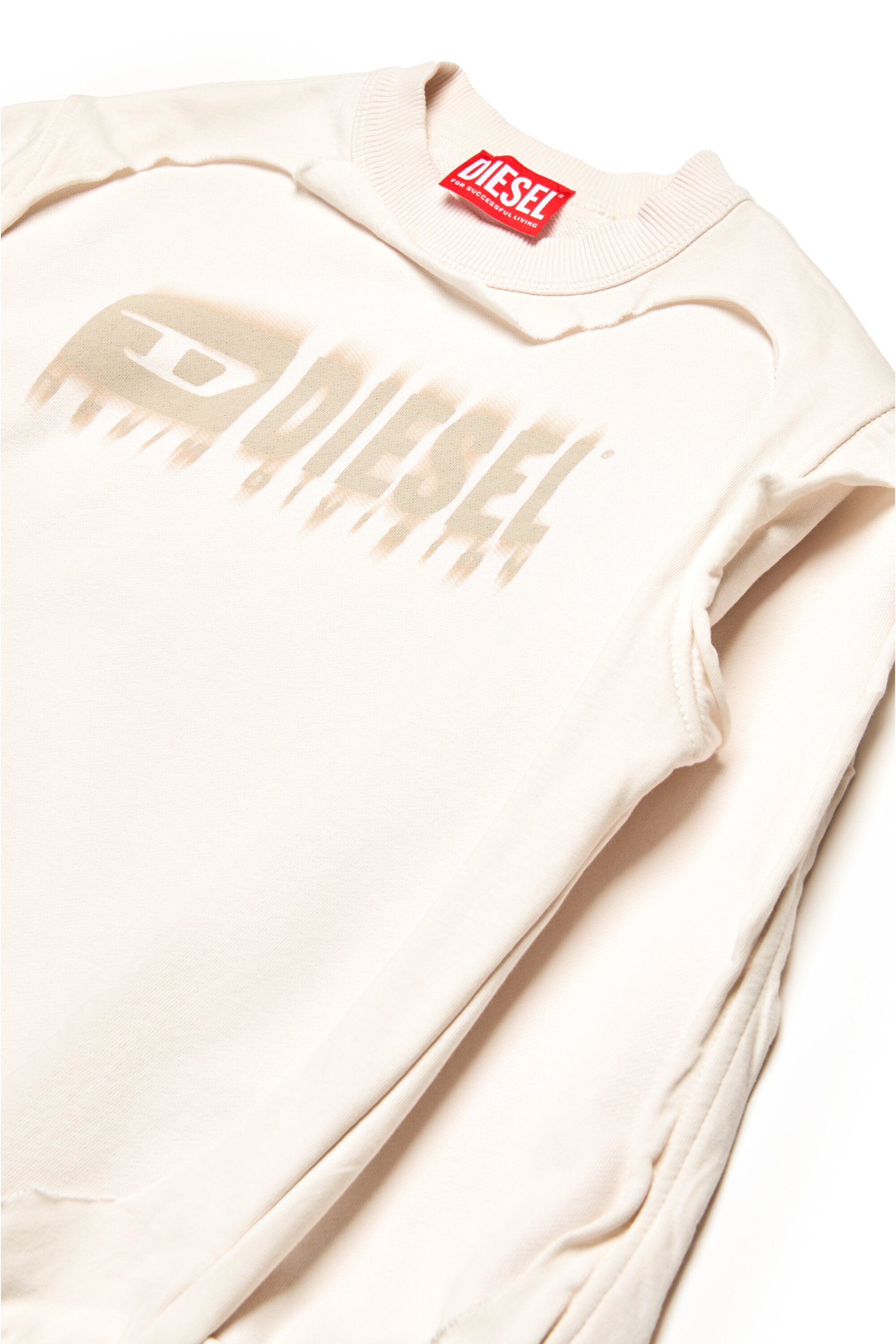 Sudadera de doble capa con efecto destruido