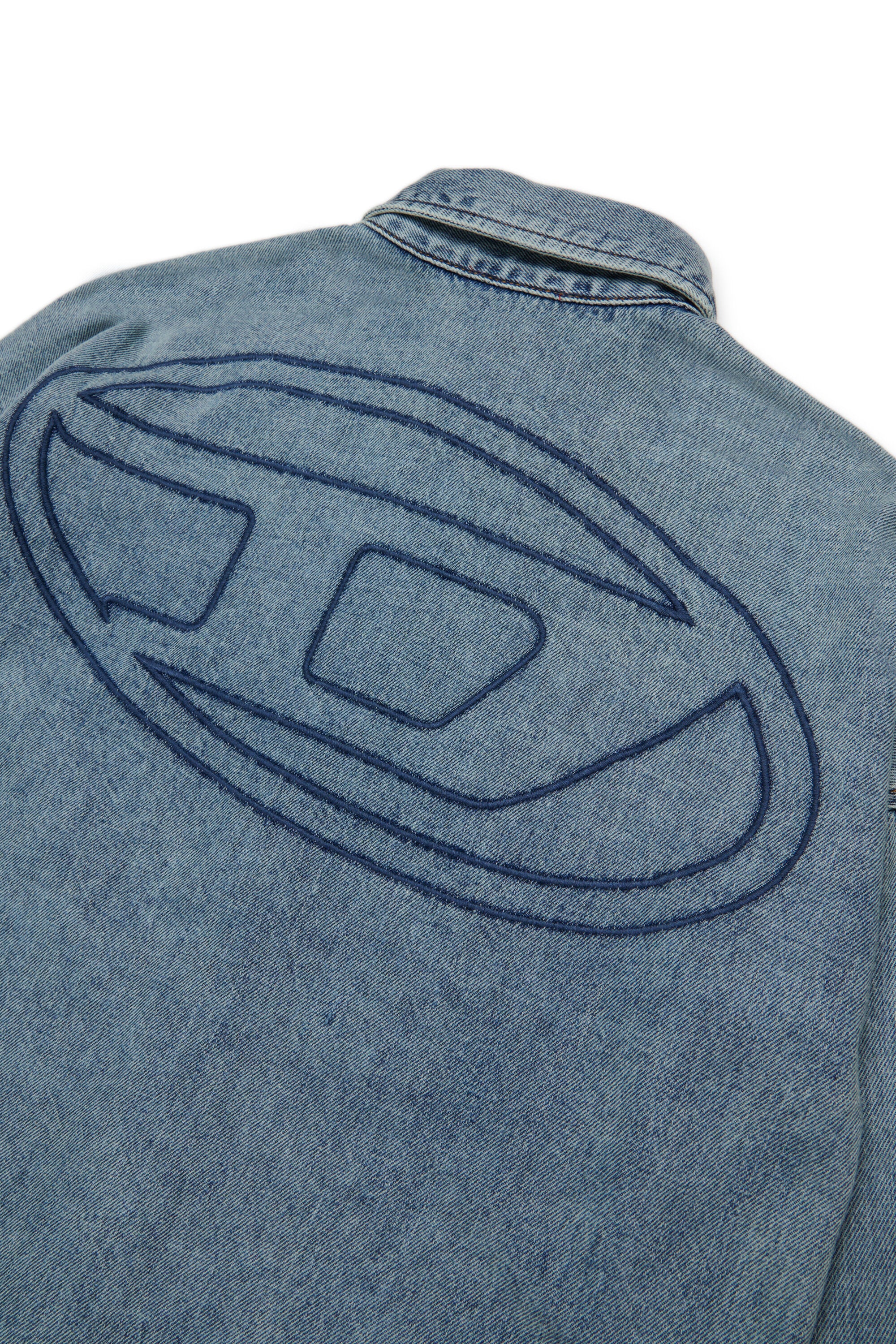 Marbled denim shirt with Oval D maxi logo