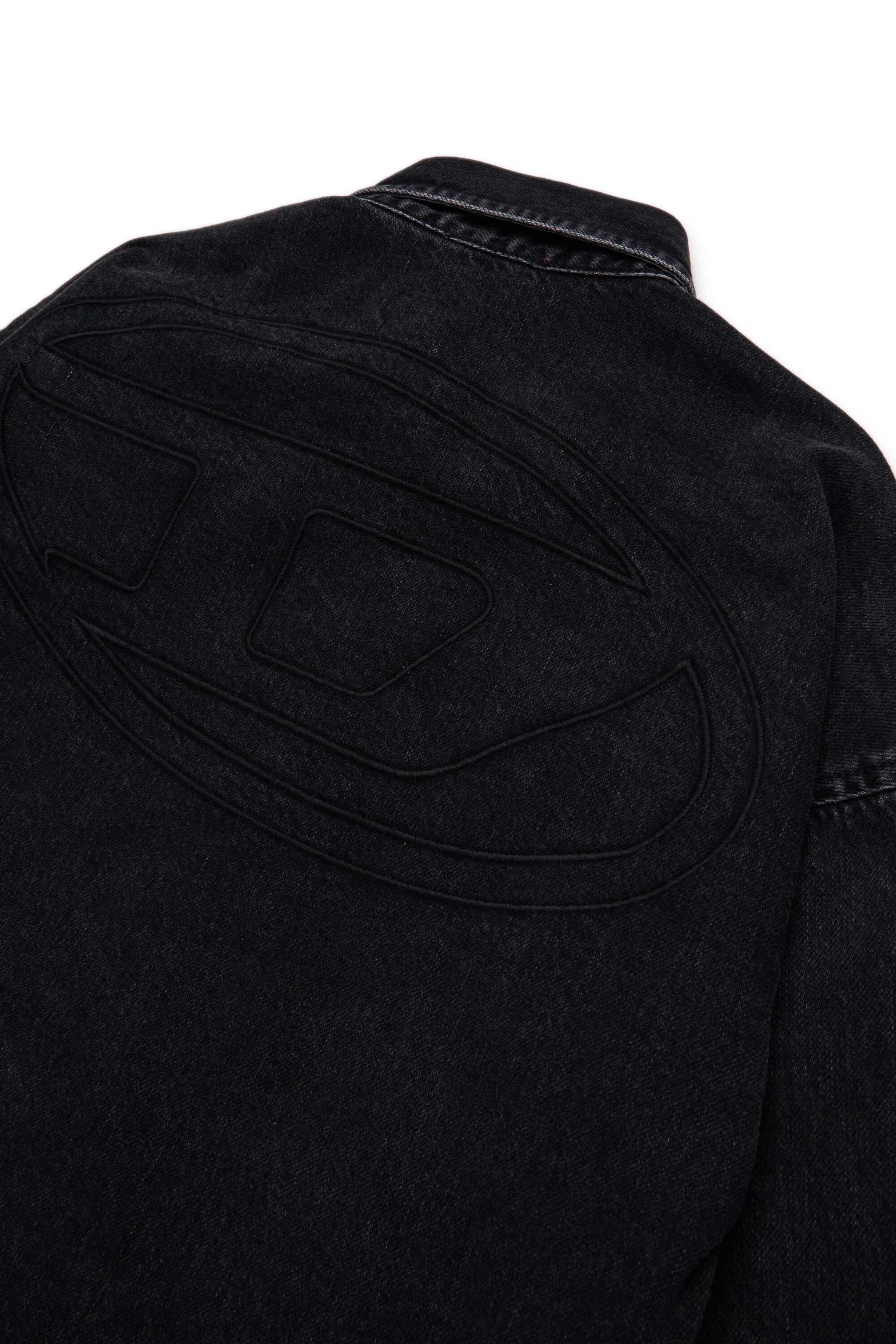 Black denim shirt with Oval D maxi logo