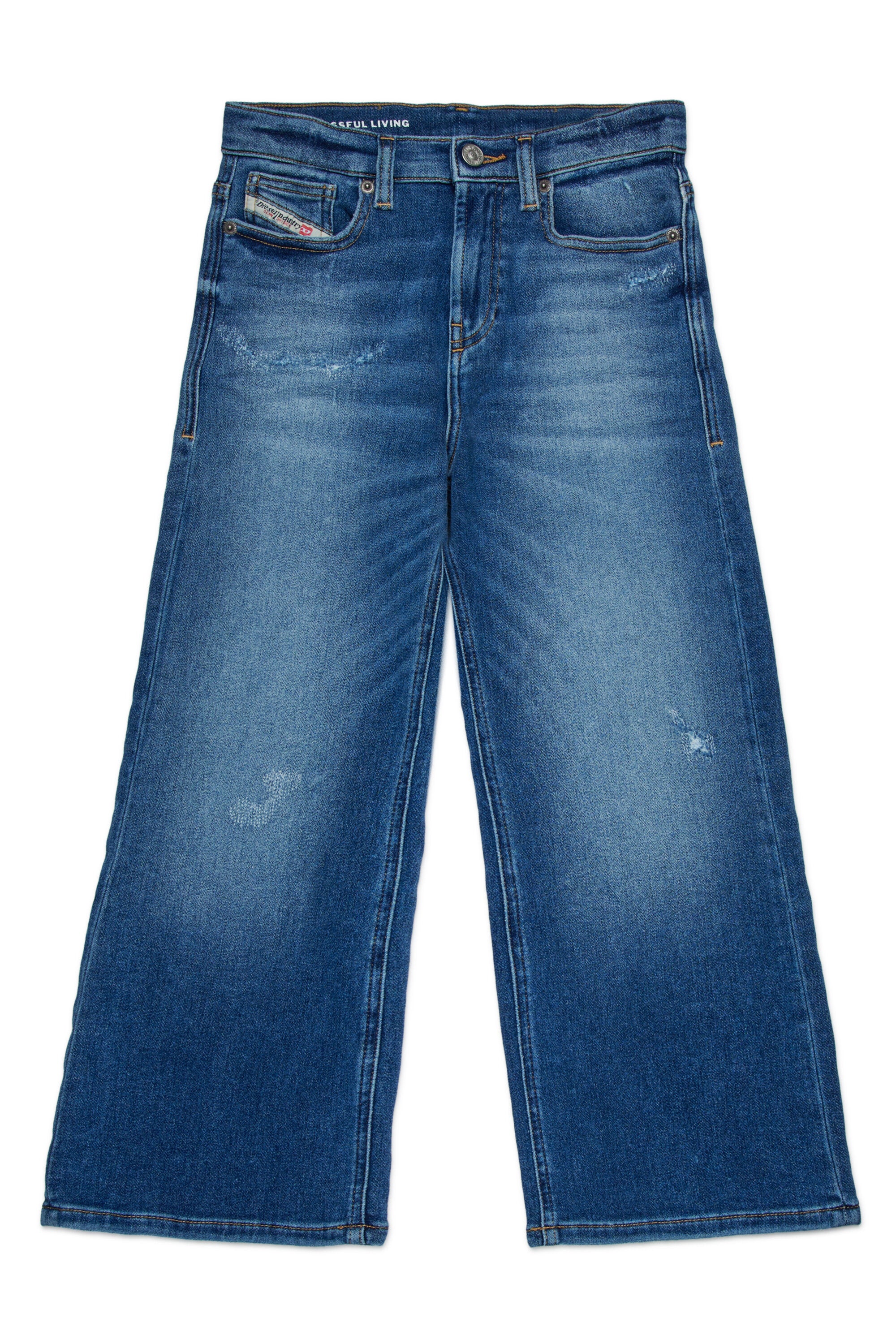 JoggJeans® relaxed azul medio con abrasiones - D-Argjx