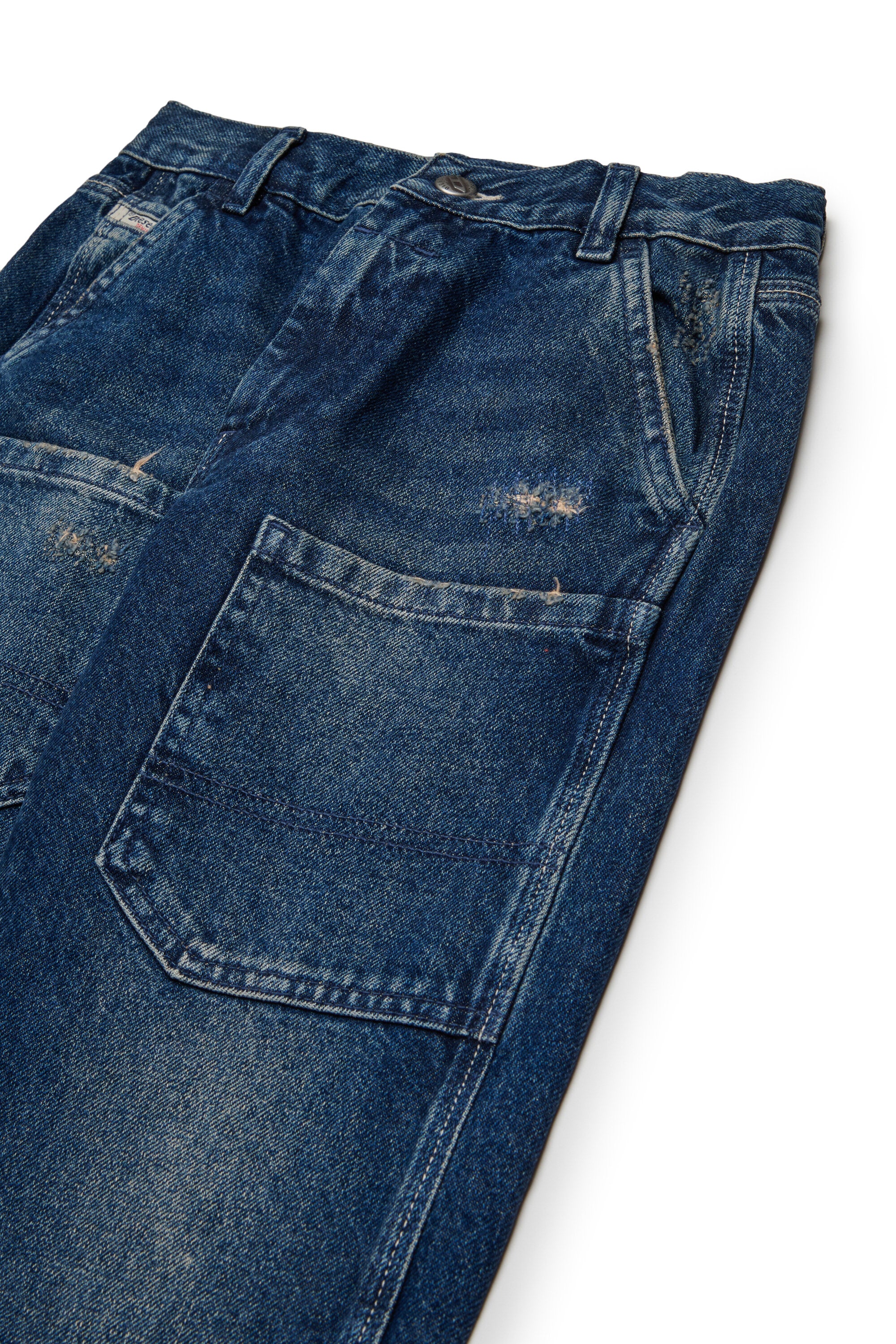 Vaqueros regular azul oscuro con efecto sucio - D-Berr