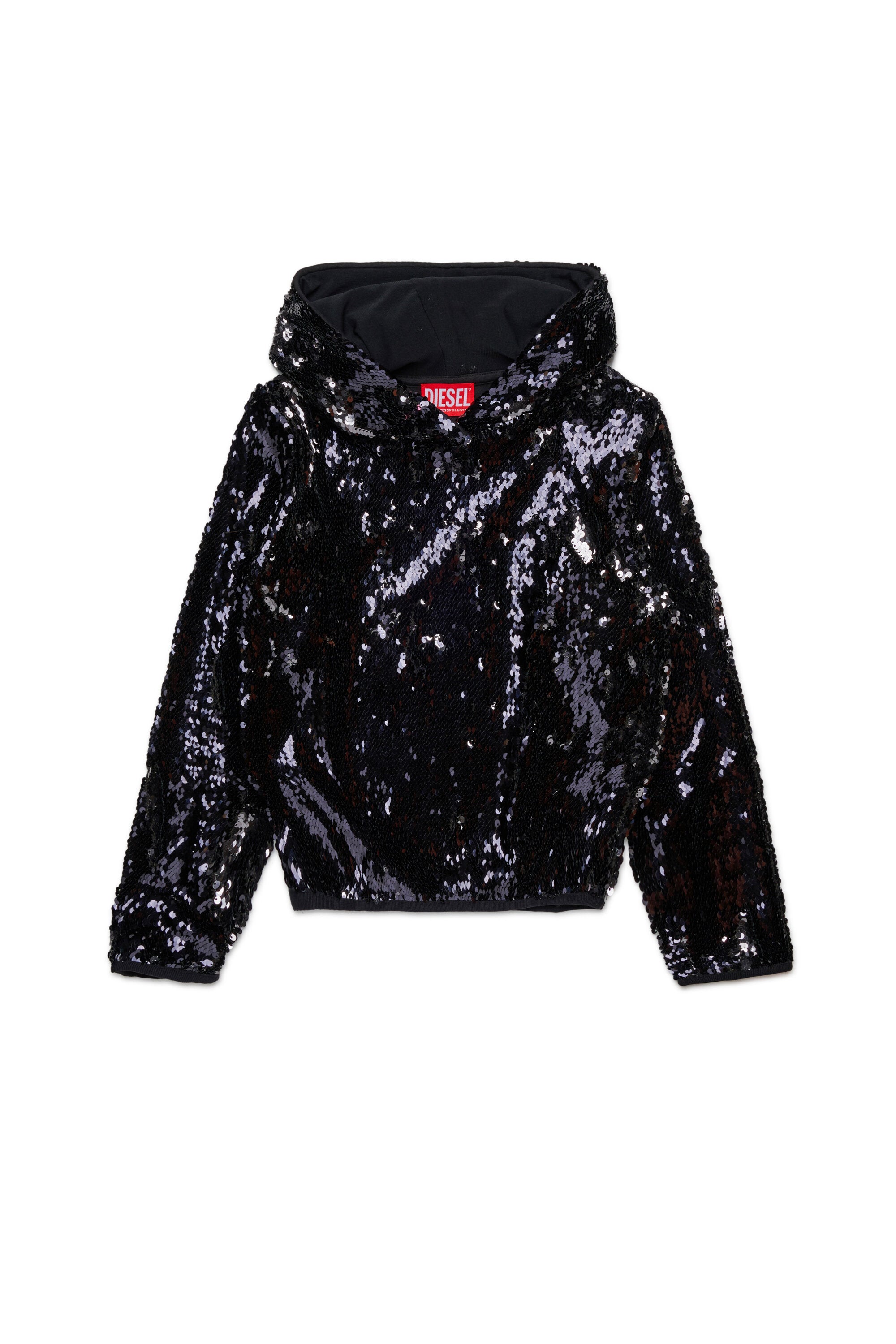 Hooded sweatshirt with sequins