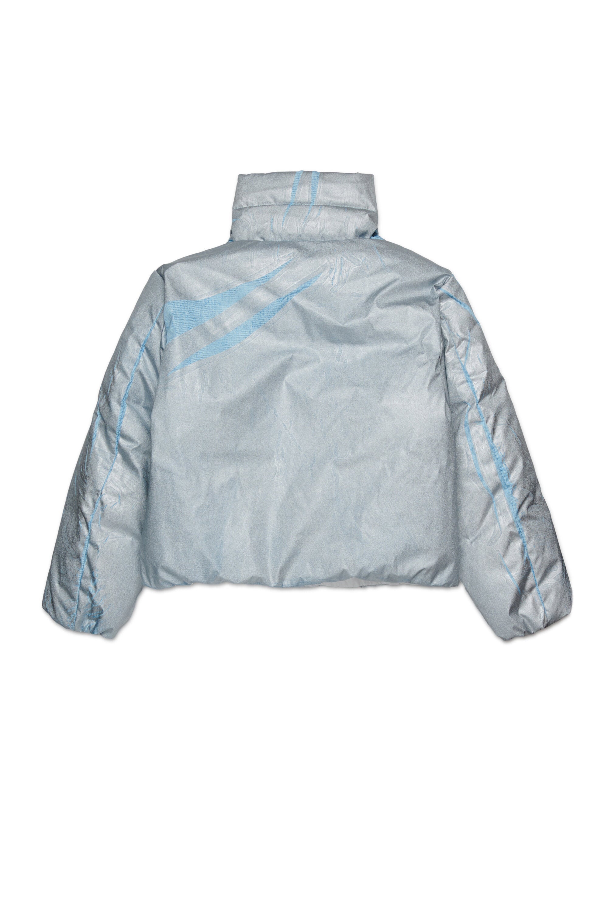 Chaqueta corta acolchada efecto denim mylar