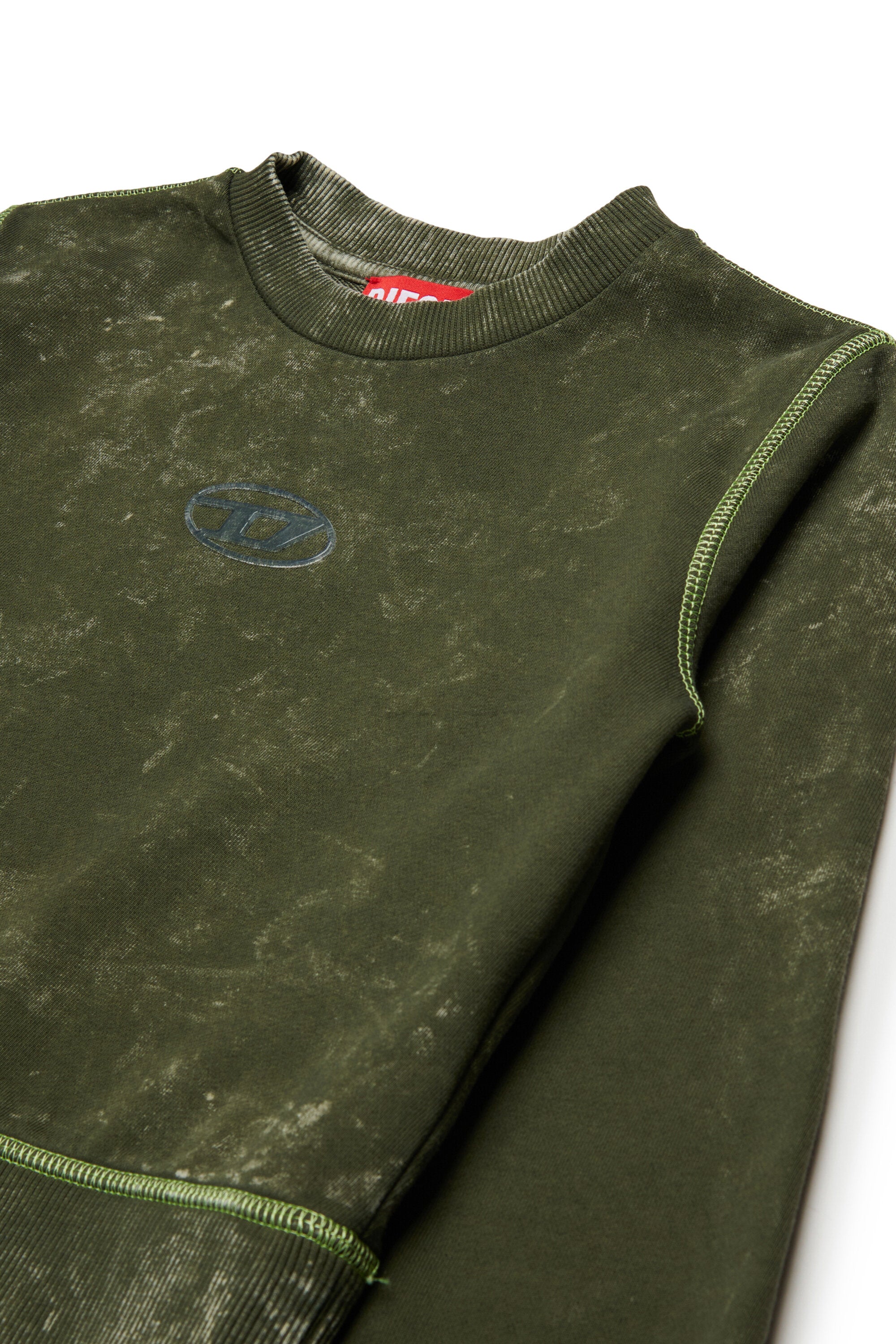 Marbled-effect crew-neck sweatshirt