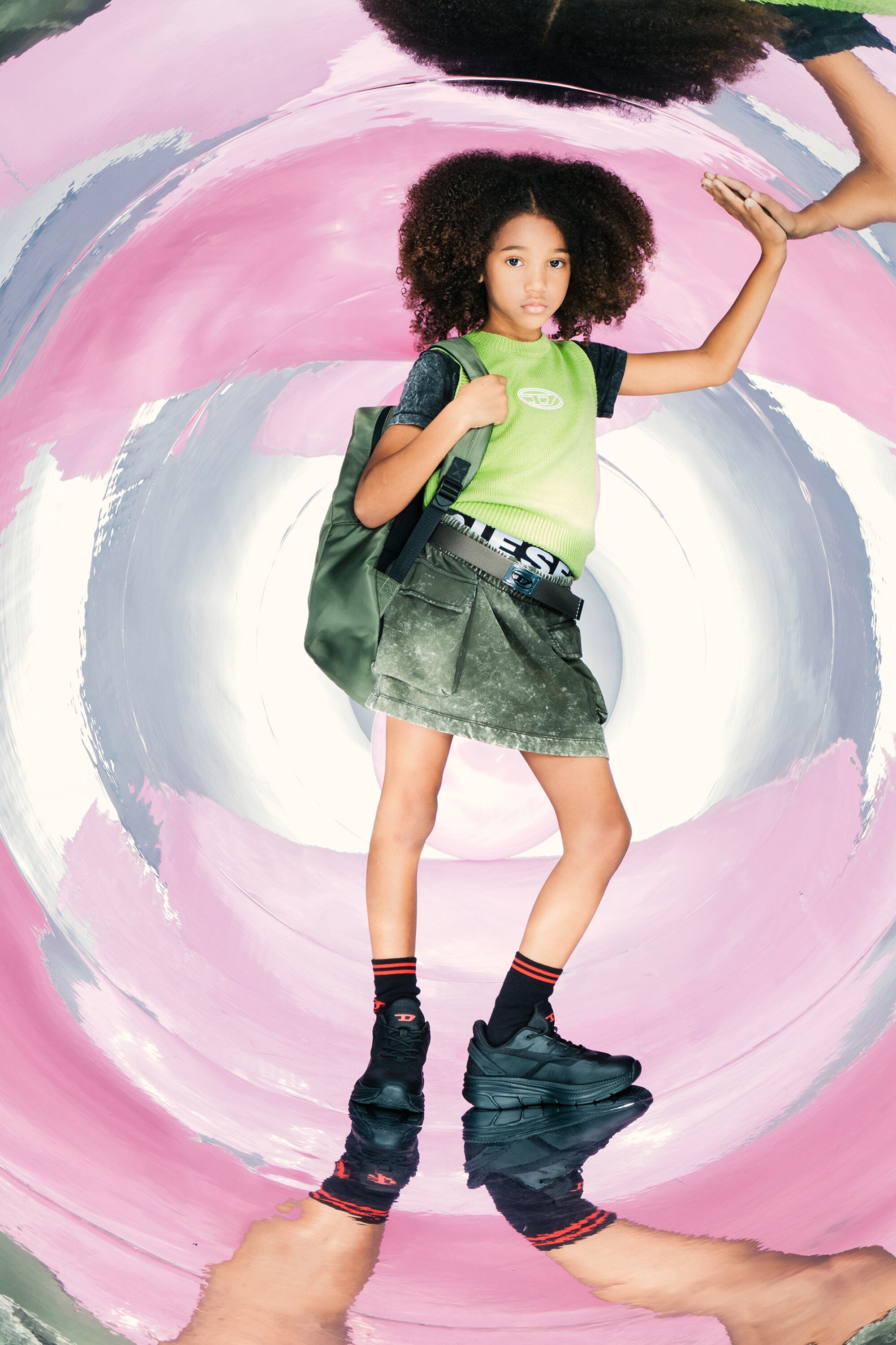 Minifalda cargo en chándal jaspeado