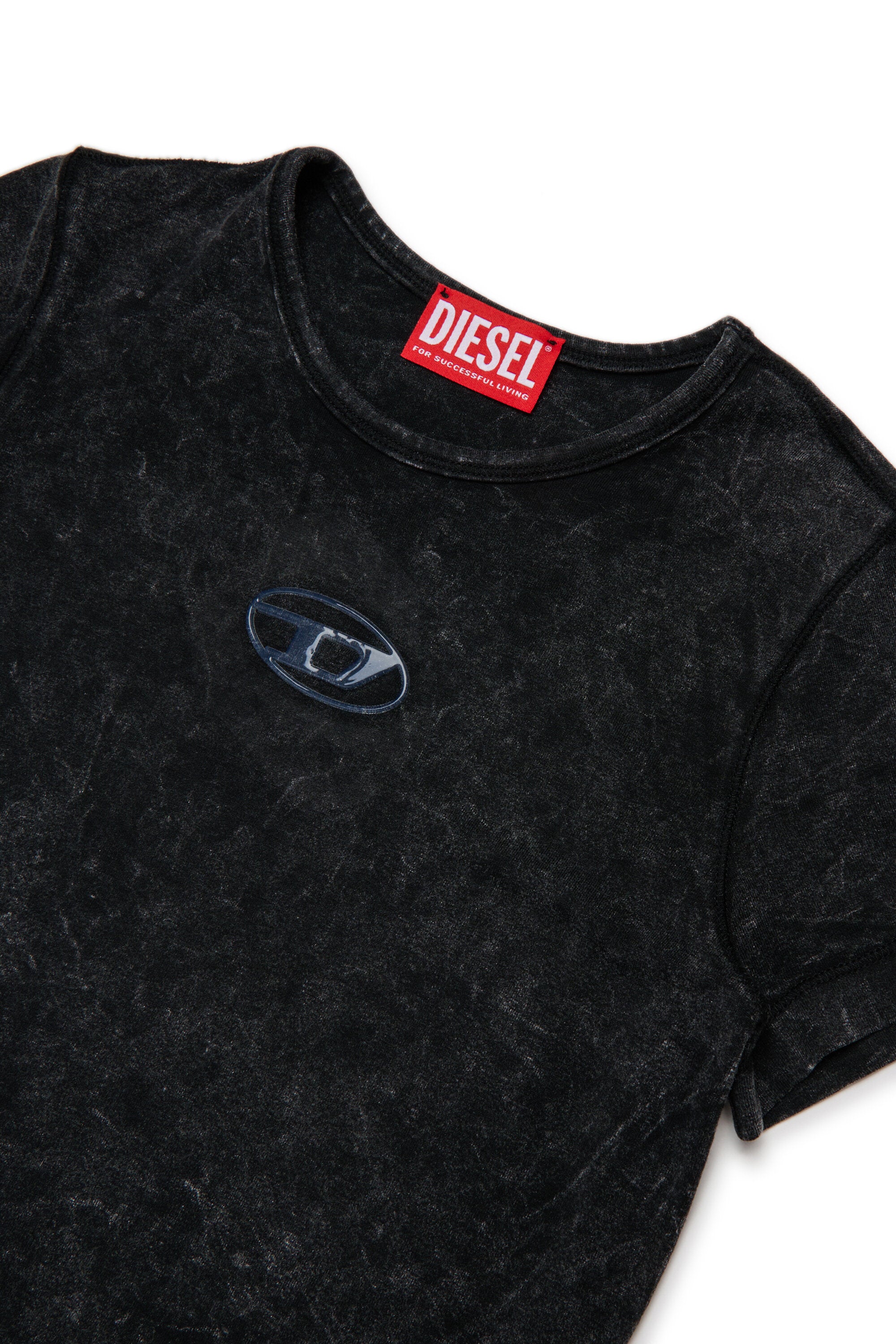 Camiseta en mezcla de viscosa jaspeada