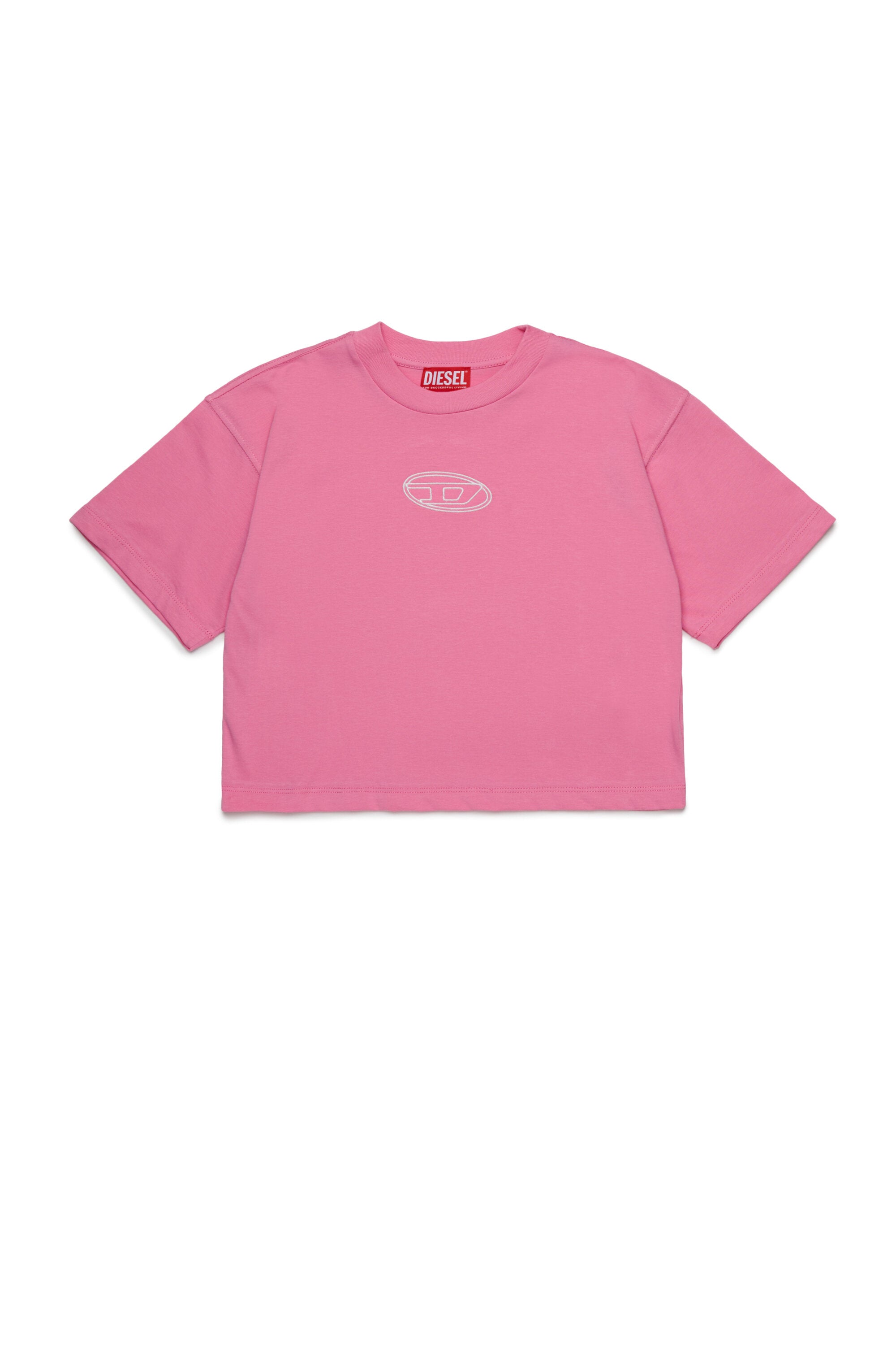 Boxy jersey T-shirt branded with Oval D logo
