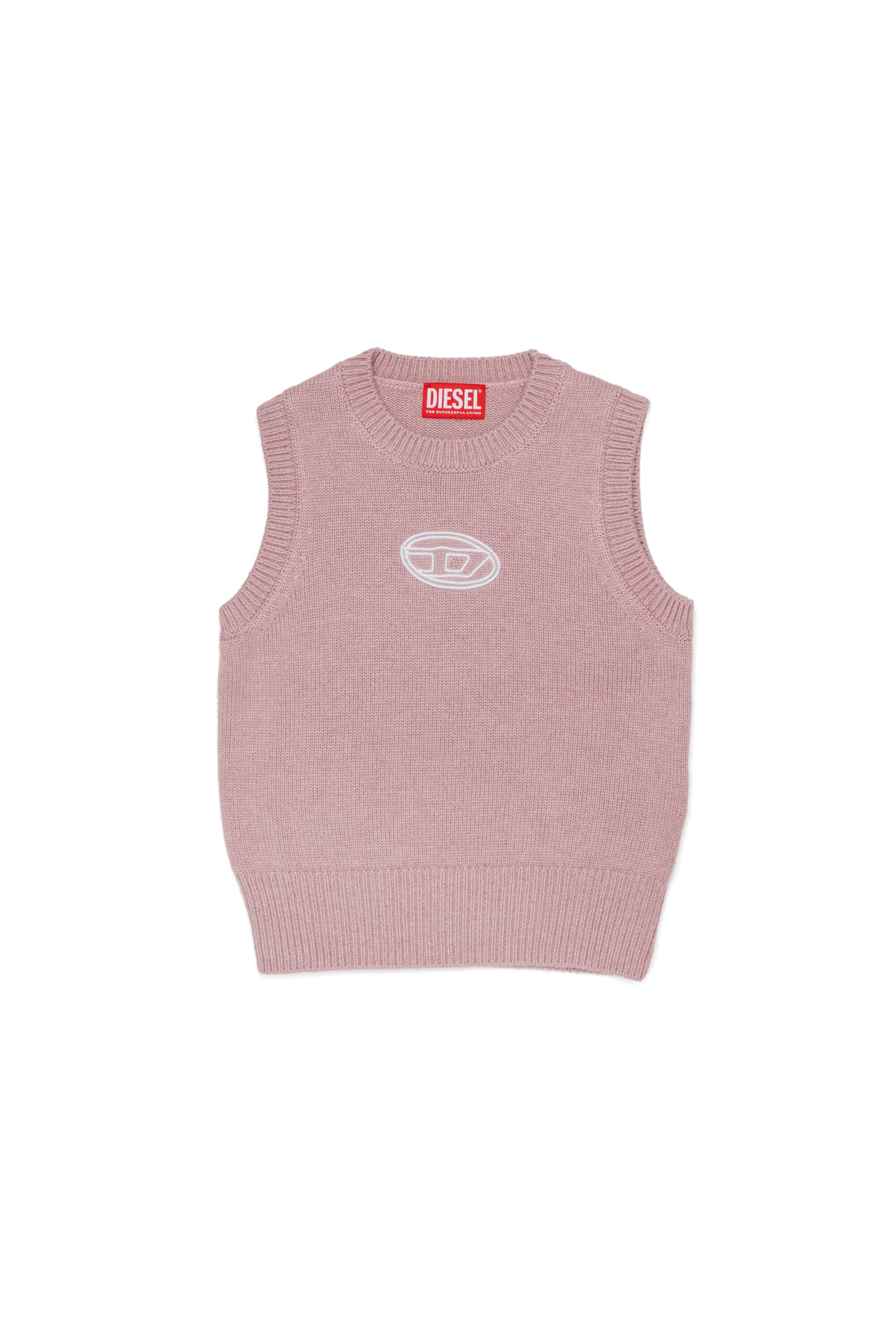Cashmere blend vest branded with Oval D logo