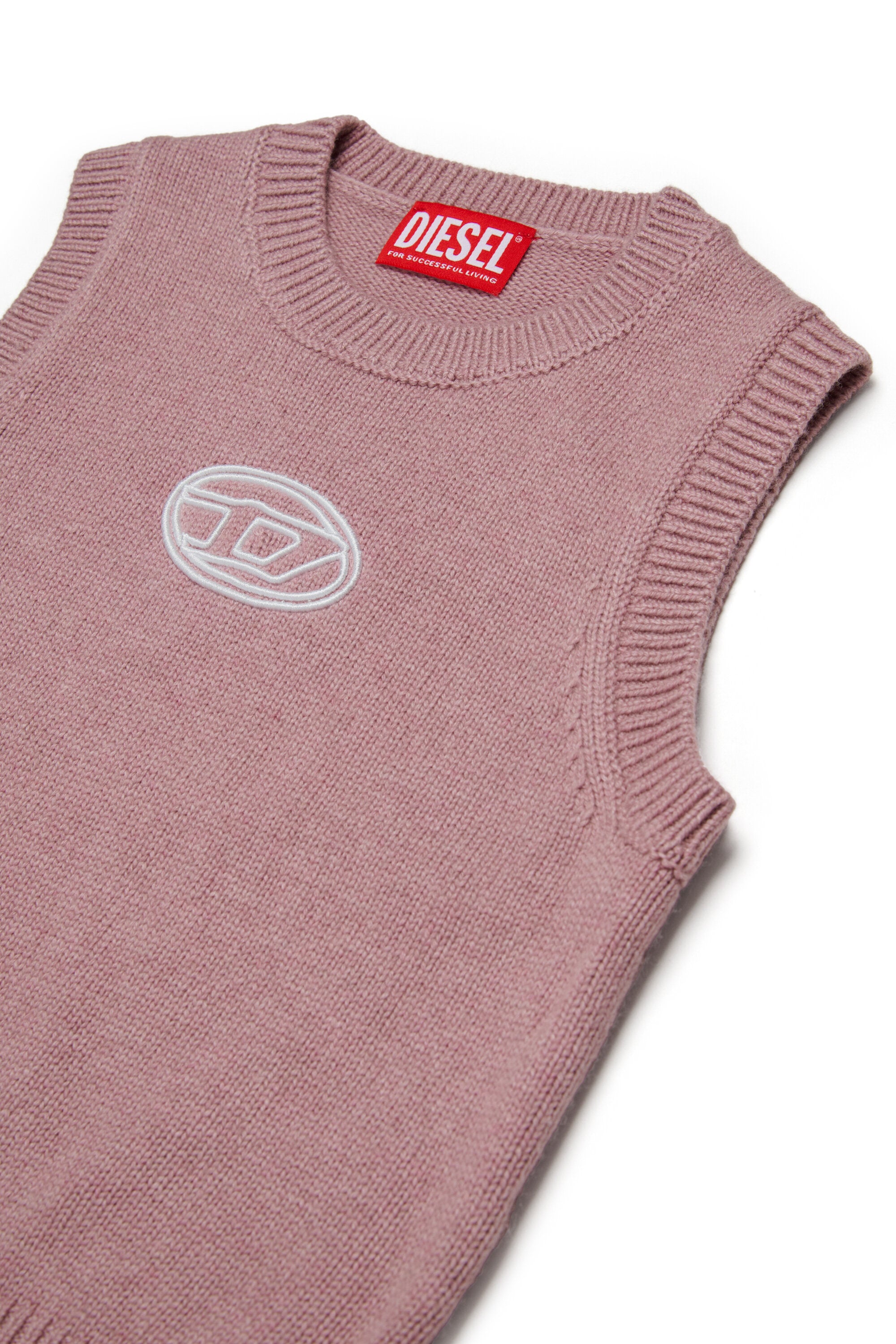 Chaleco en mezcla de cachemira con logotipo Oval D