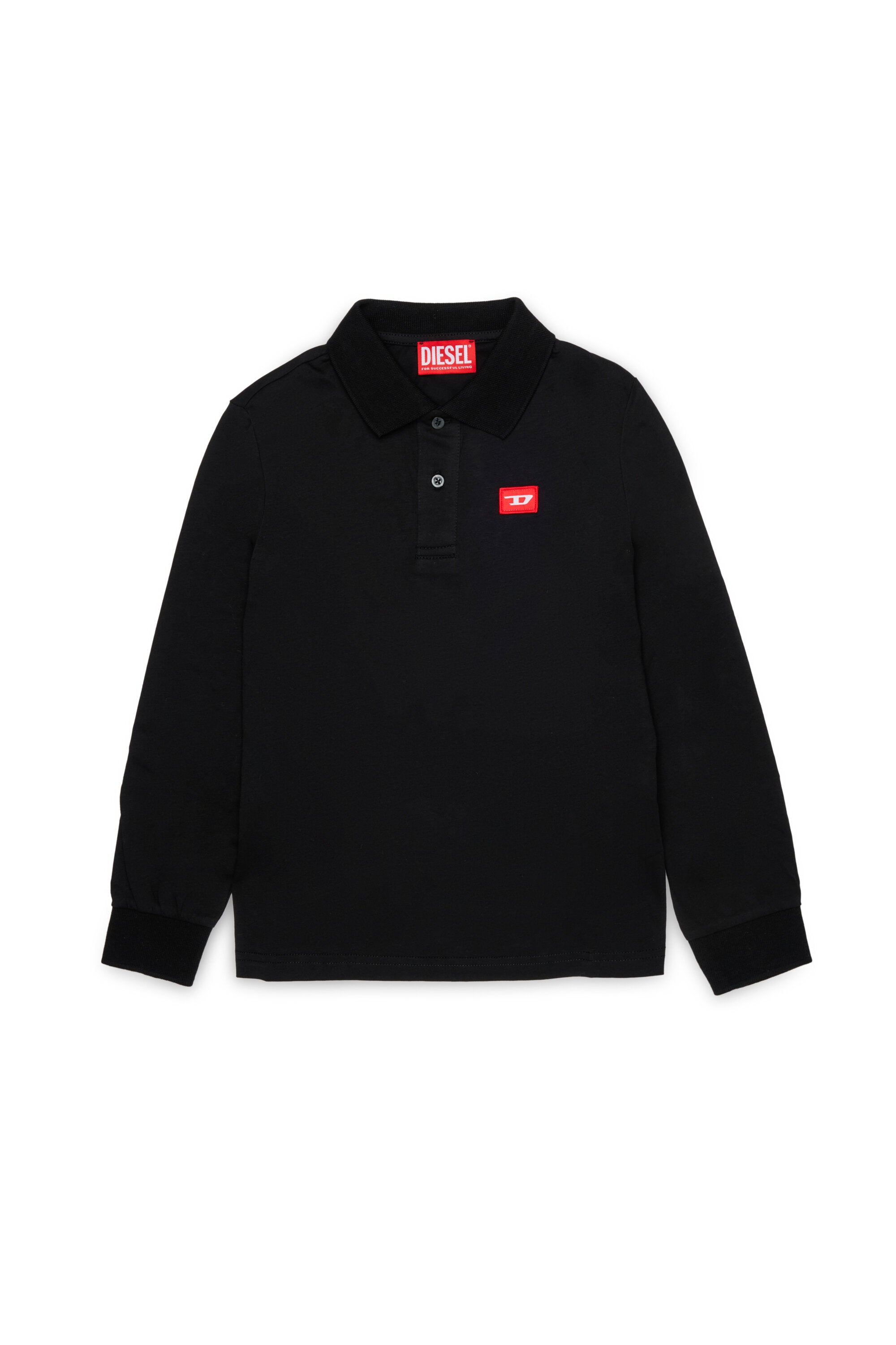 Polo de jersey con parche D rojo