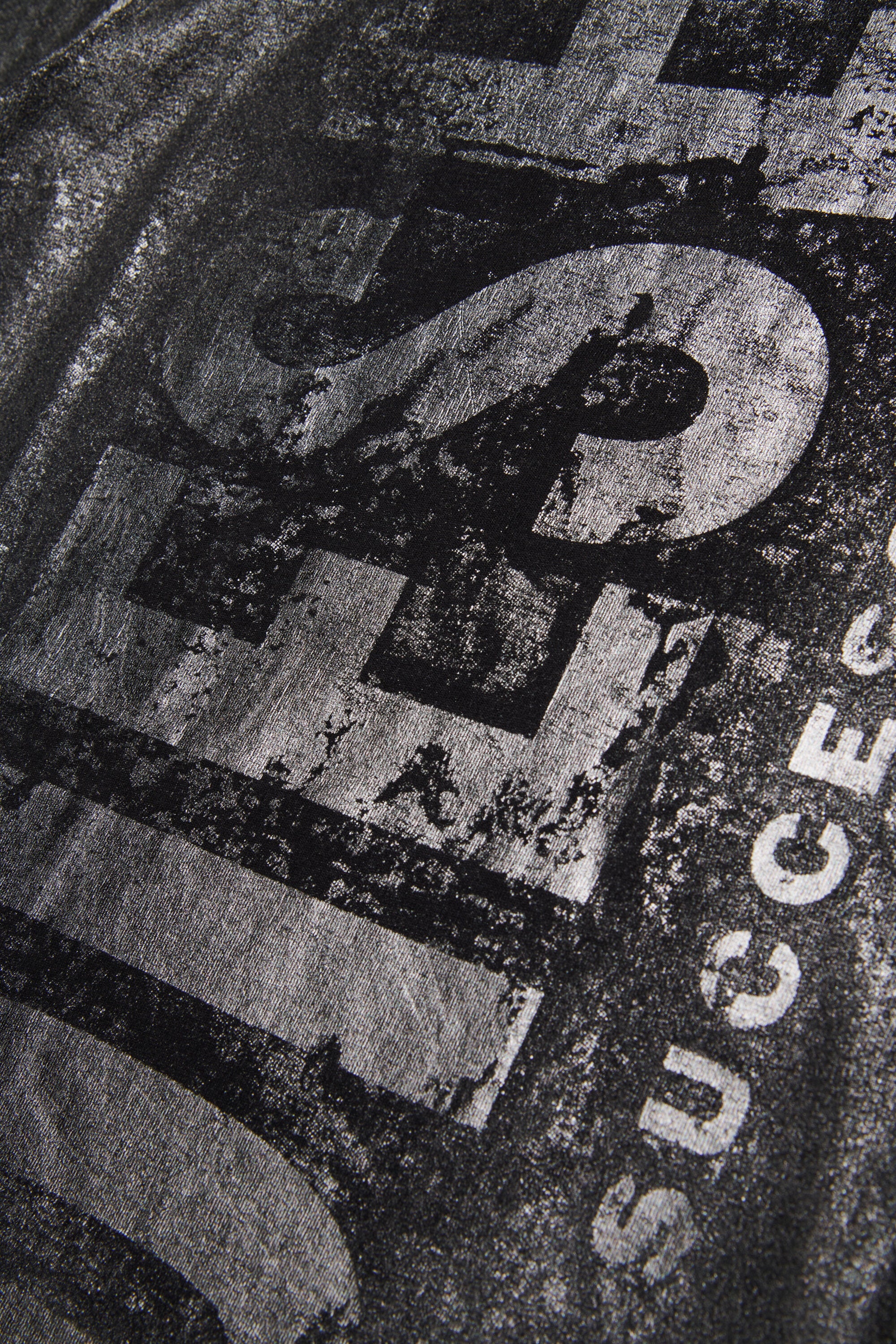 Camiseta de jersey de efecto desgastado con logotipo maxi