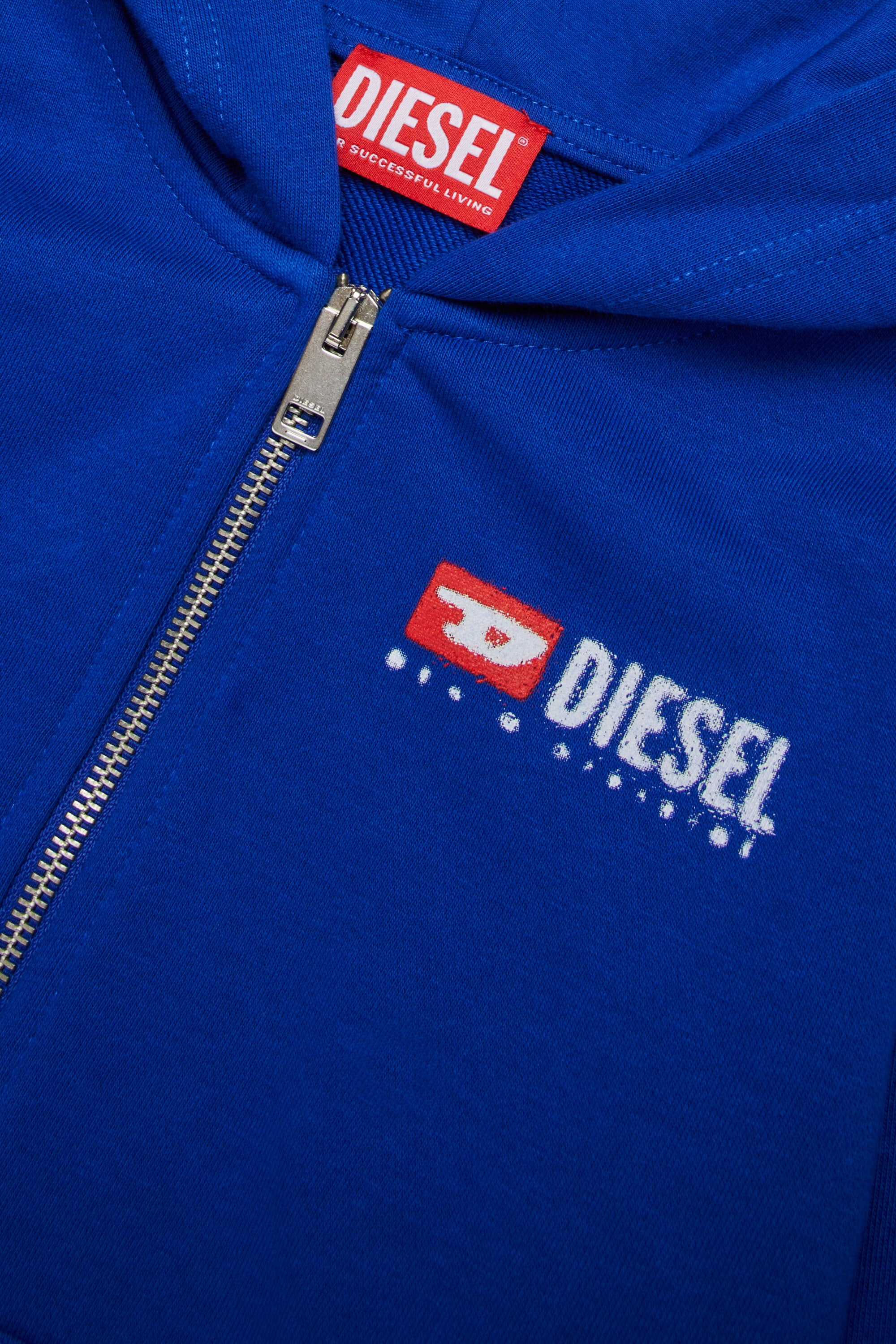 Sudadera con capucha y cremallera Diesel Denim Division con logotipo