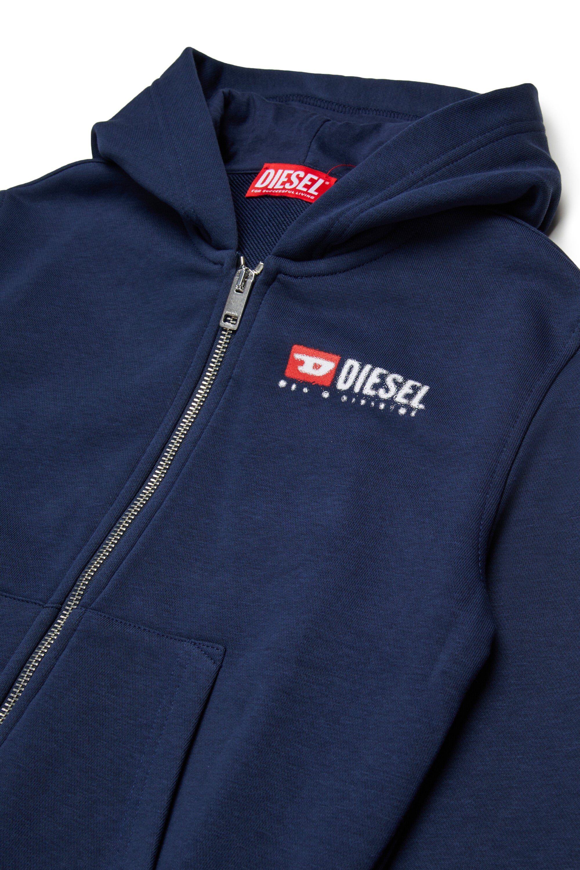 Sudadera con capucha y cremallera Diesel Denim Division con logotipo