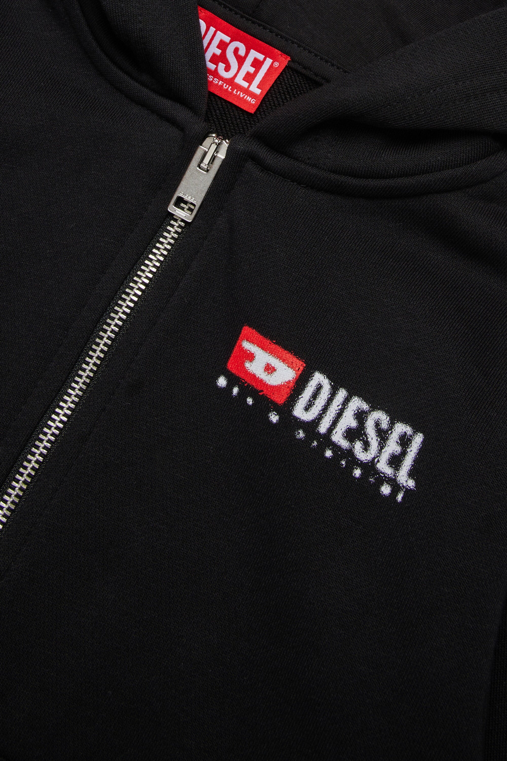 Sudadera con capucha y cremallera Diesel Denim Division con logotipo