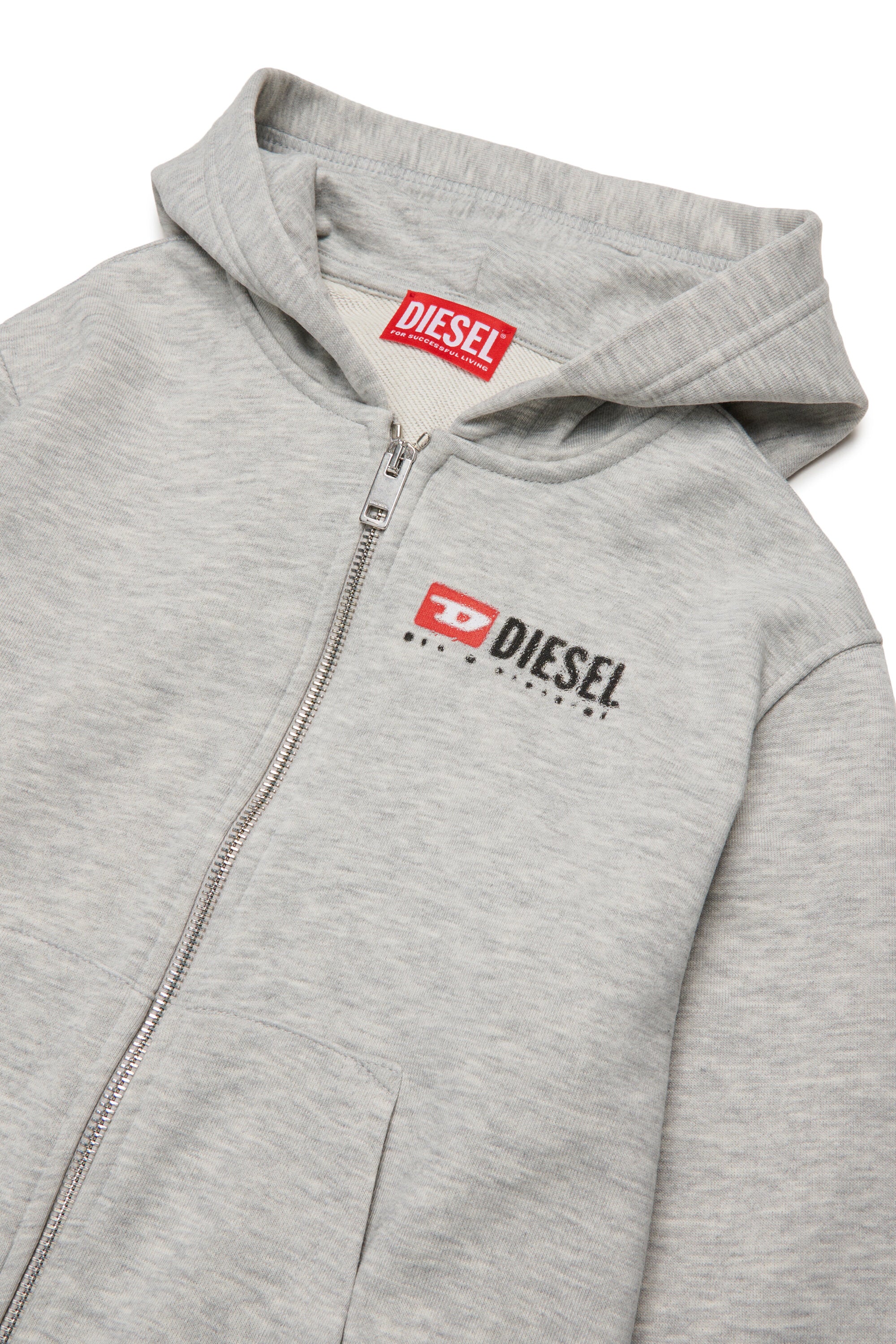 Sudadera con capucha y cremallera Diesel Denim Division con logotipo