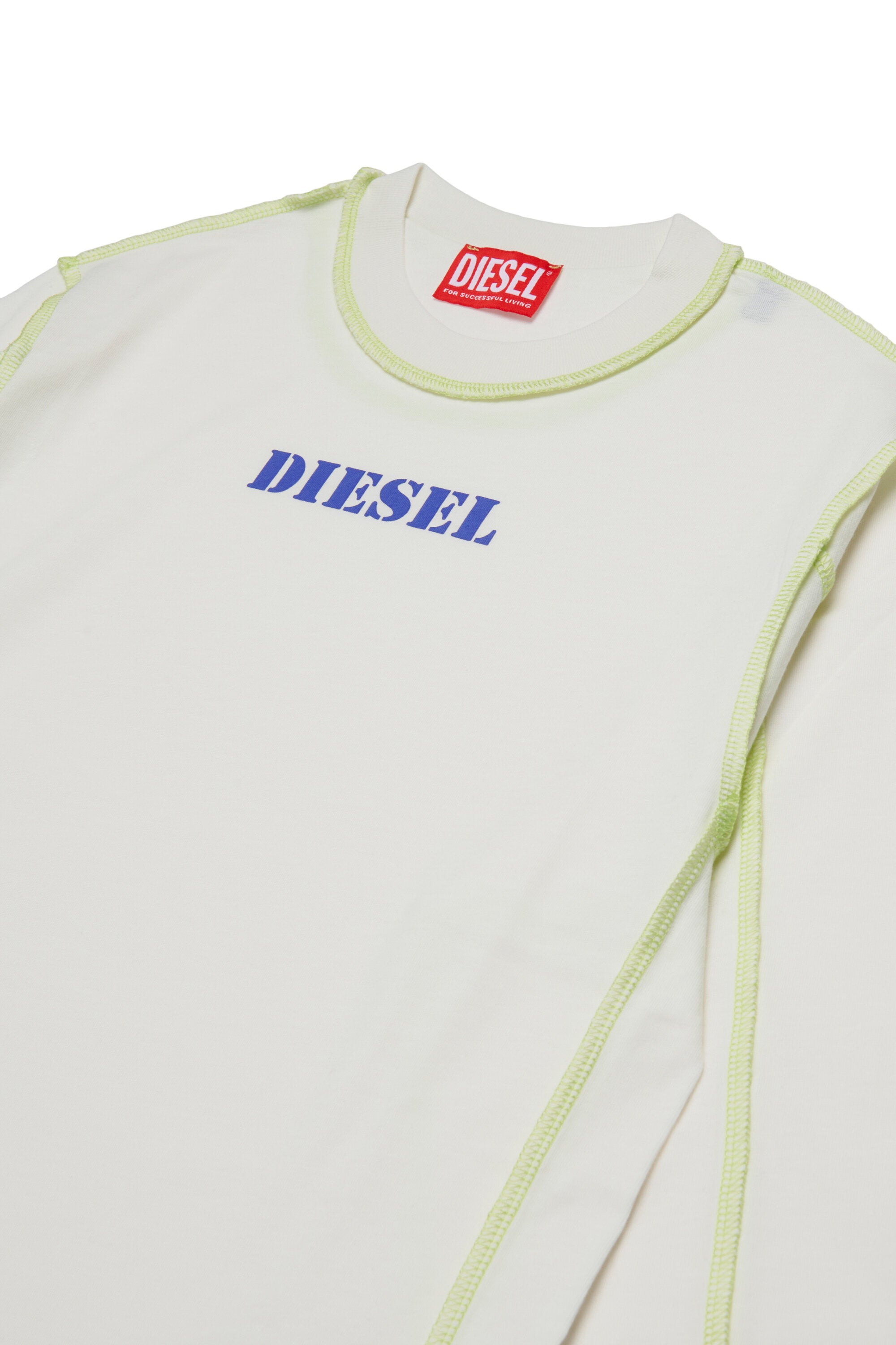 Camiseta de manga larga en mezcla de algodón con estampado Diesel