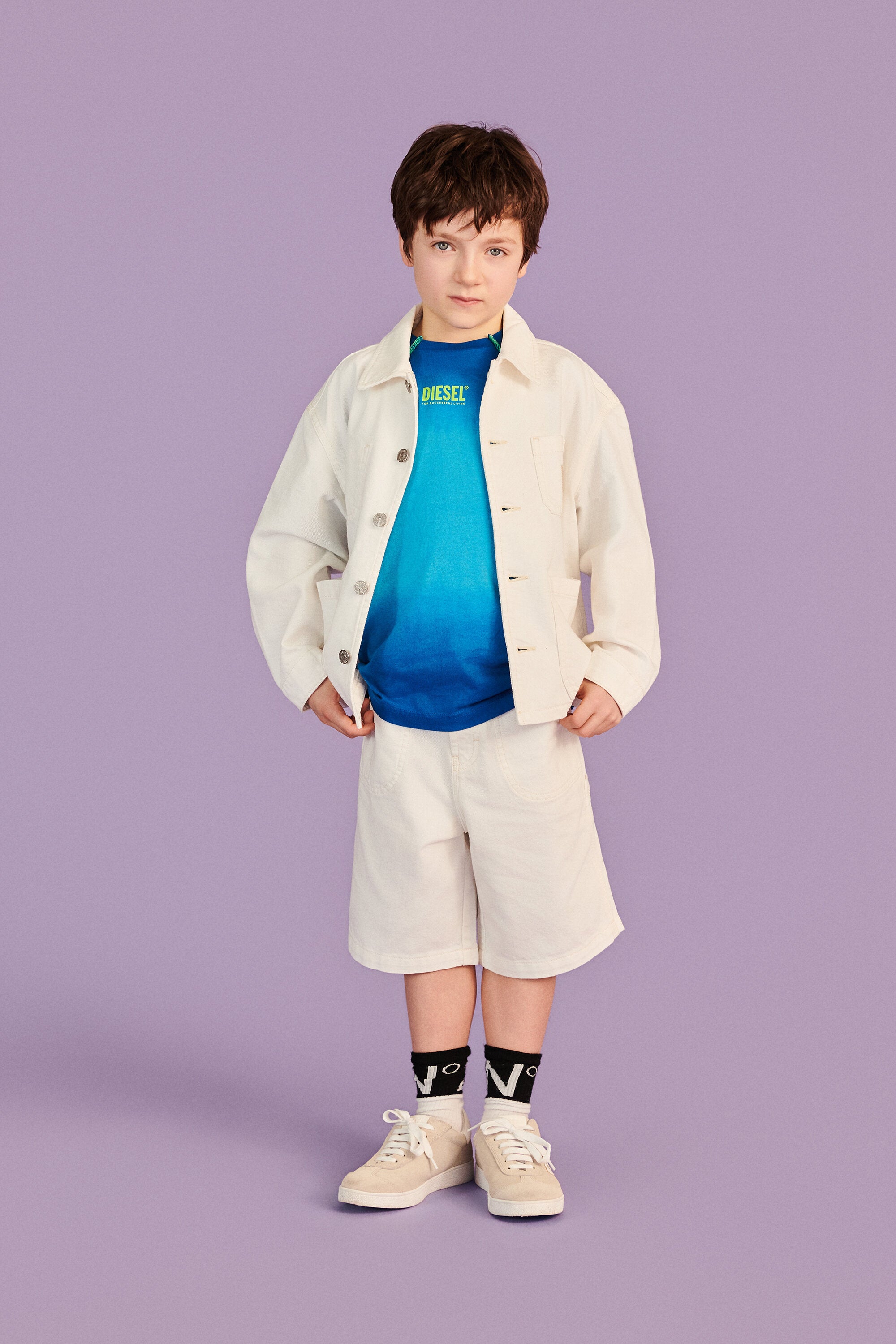 Denim jacket with logo