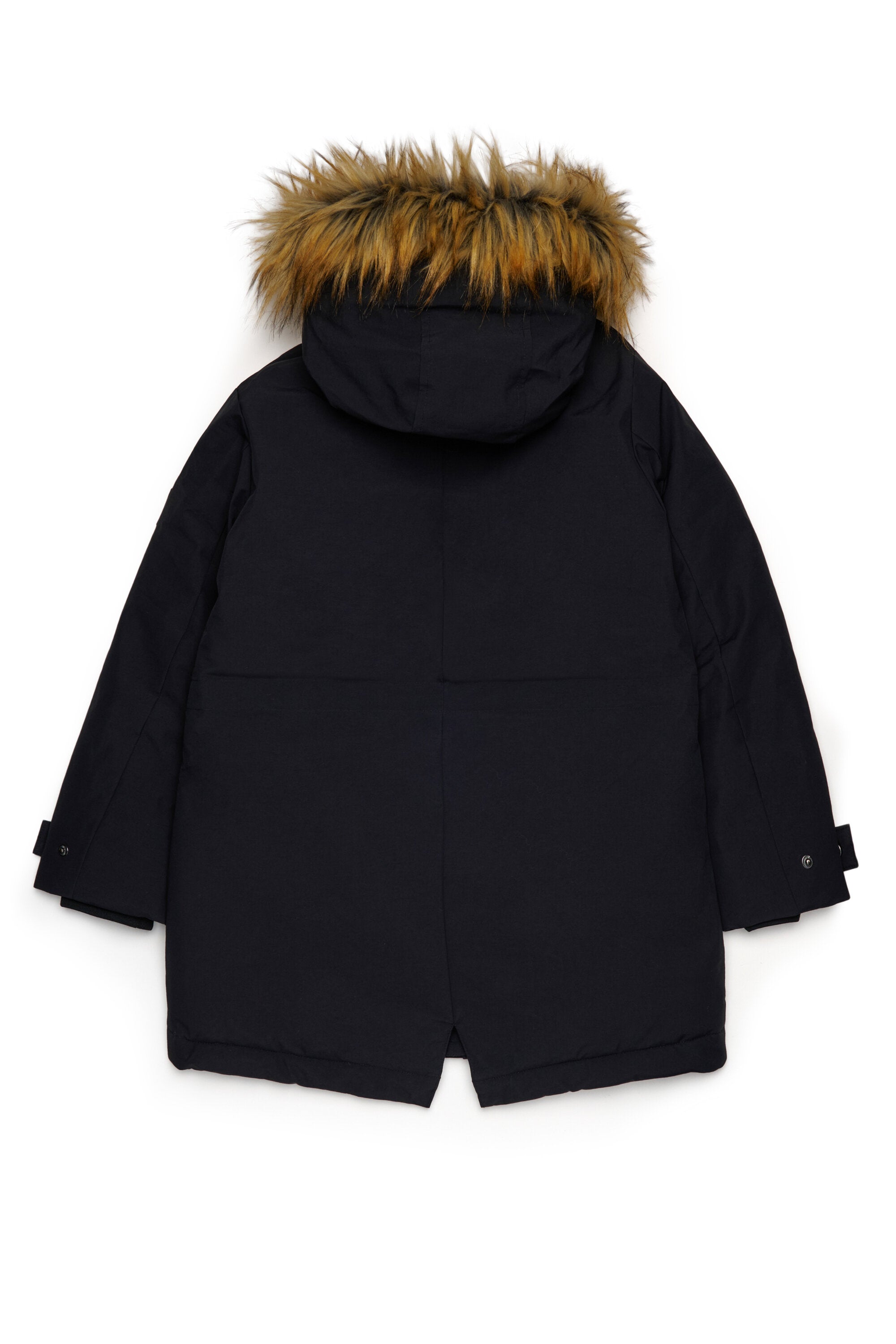 Chaqueta acolchada con capucha de piel sintética y bolsillos