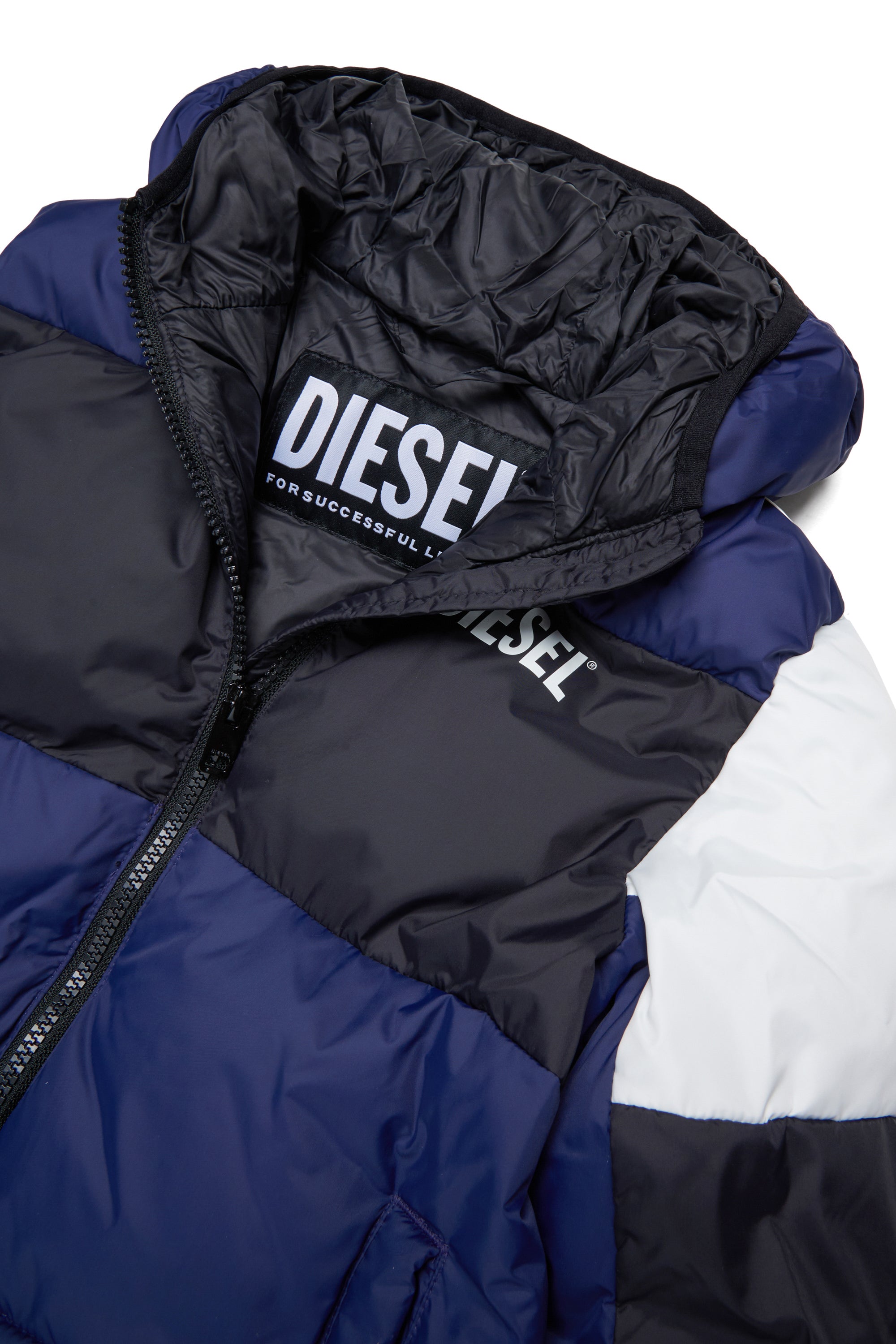 Colorblock padded jacket with logo