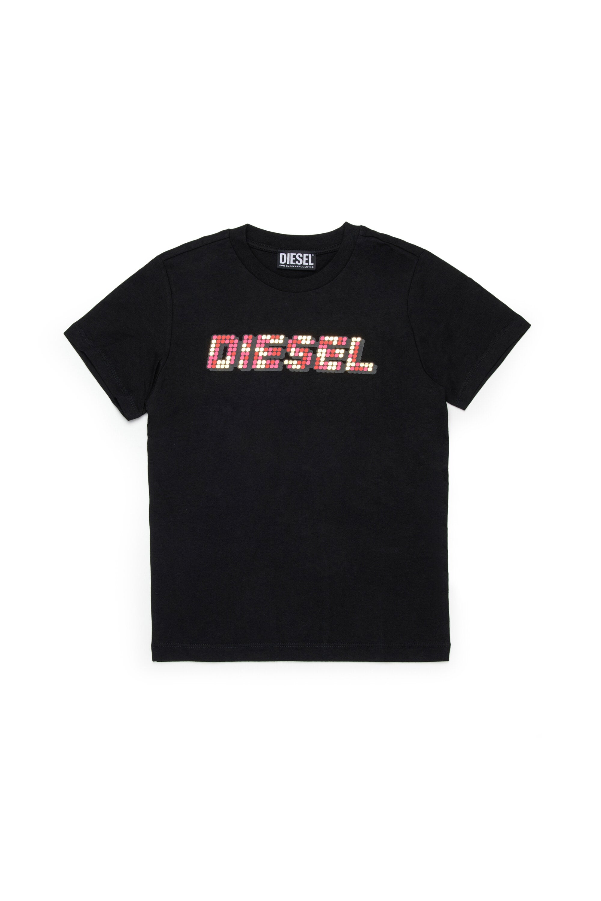 Camiseta con logotipo multicolor