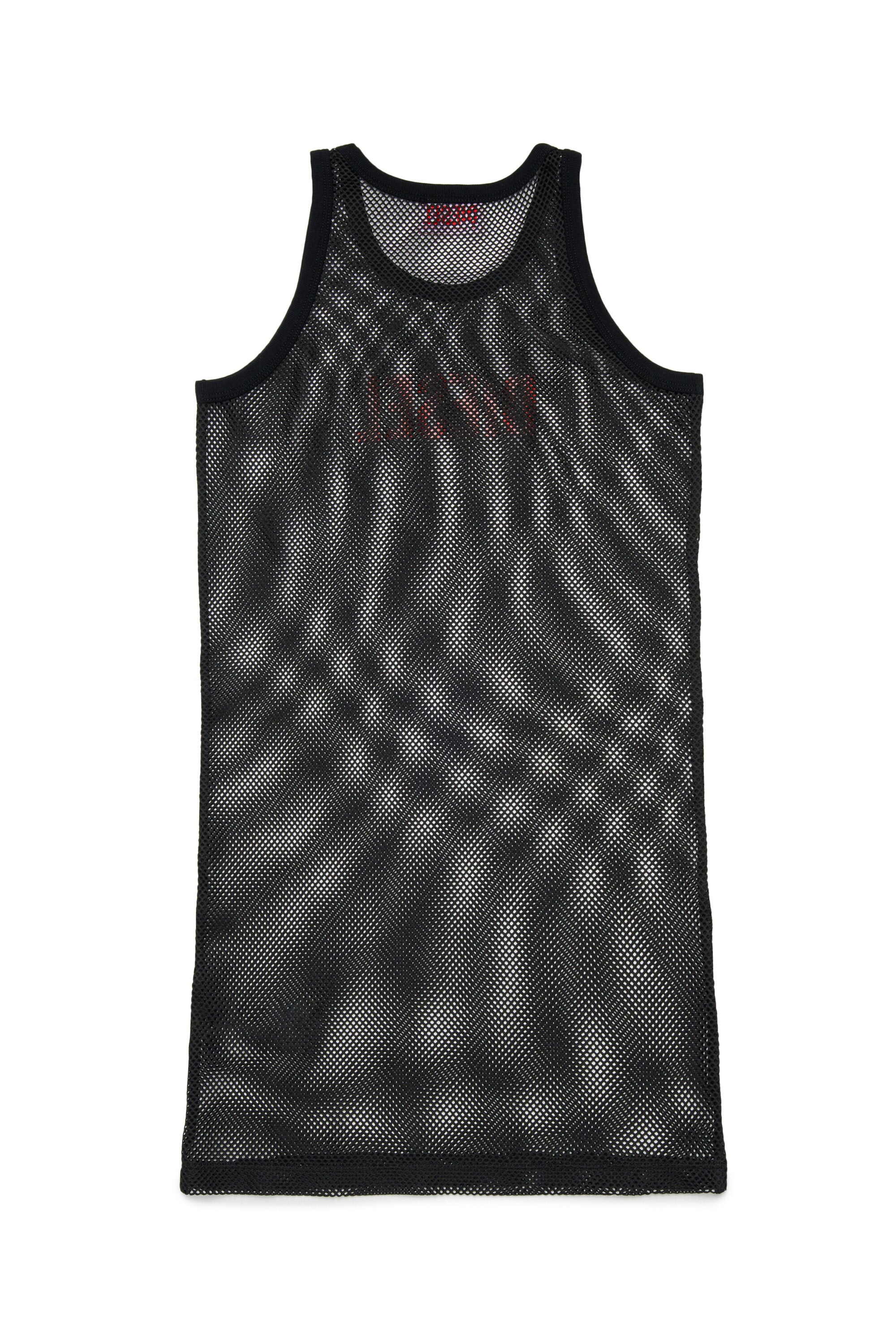 Vestido de playa de red con logo estampado