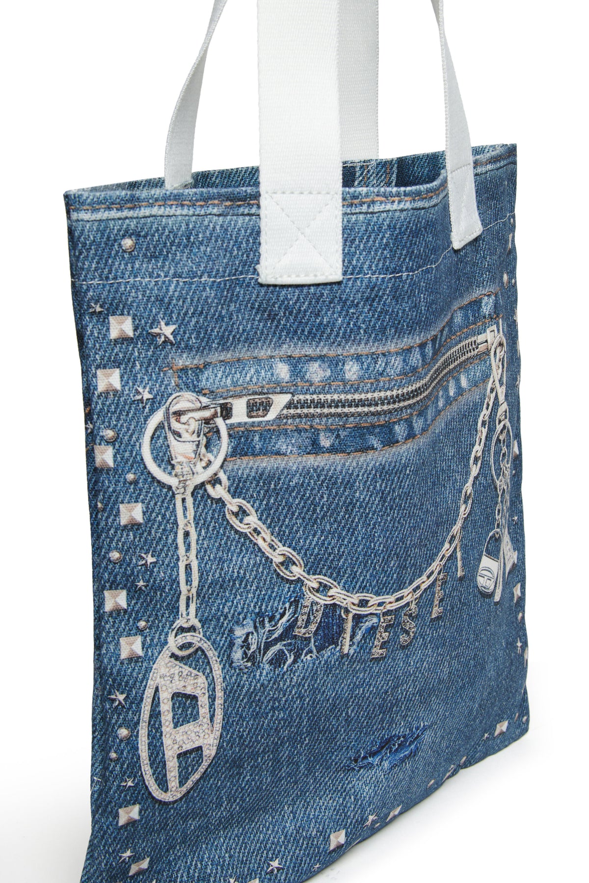 Bolso tote Wrisy con efecto denim