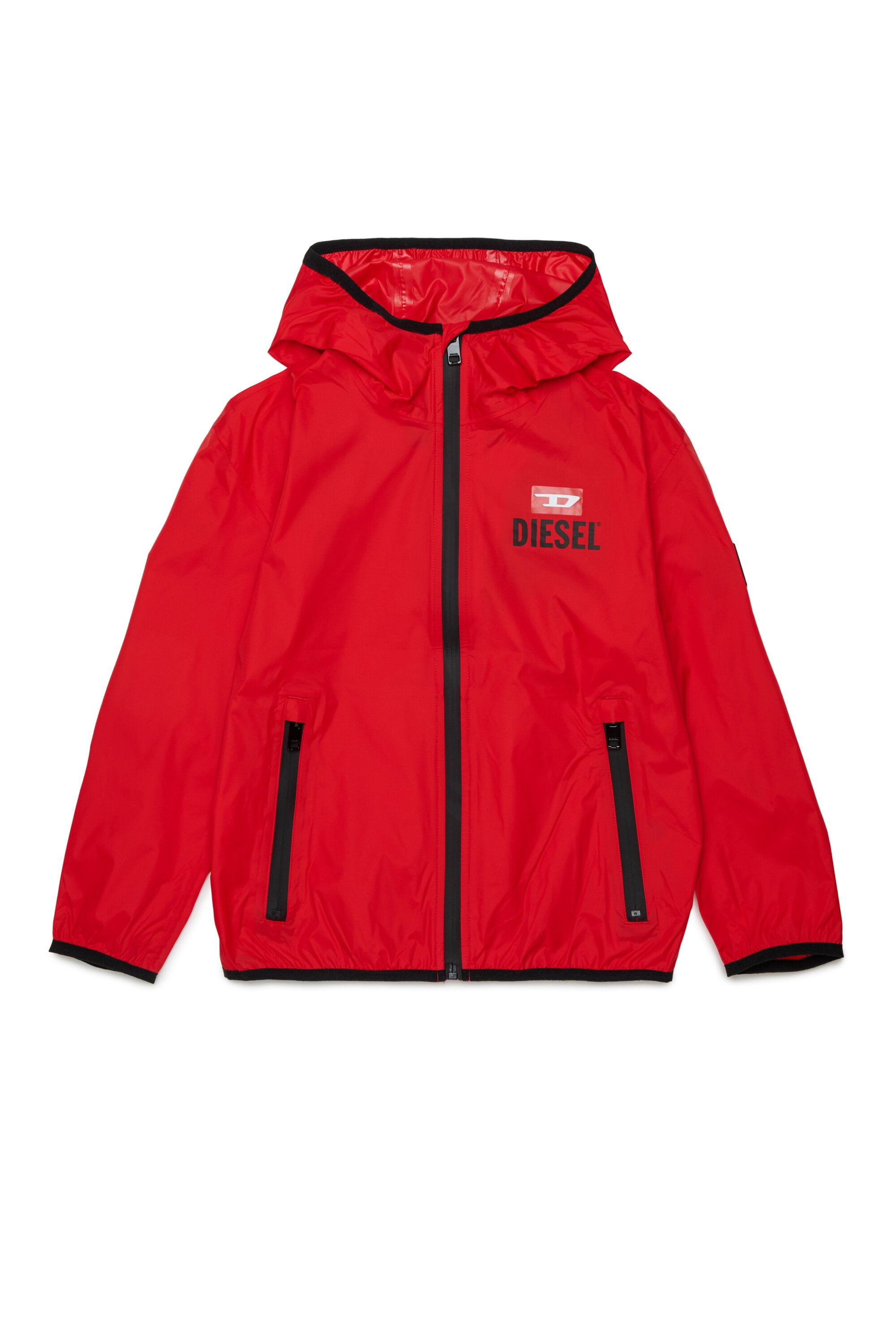 Windbreaker with printed logo