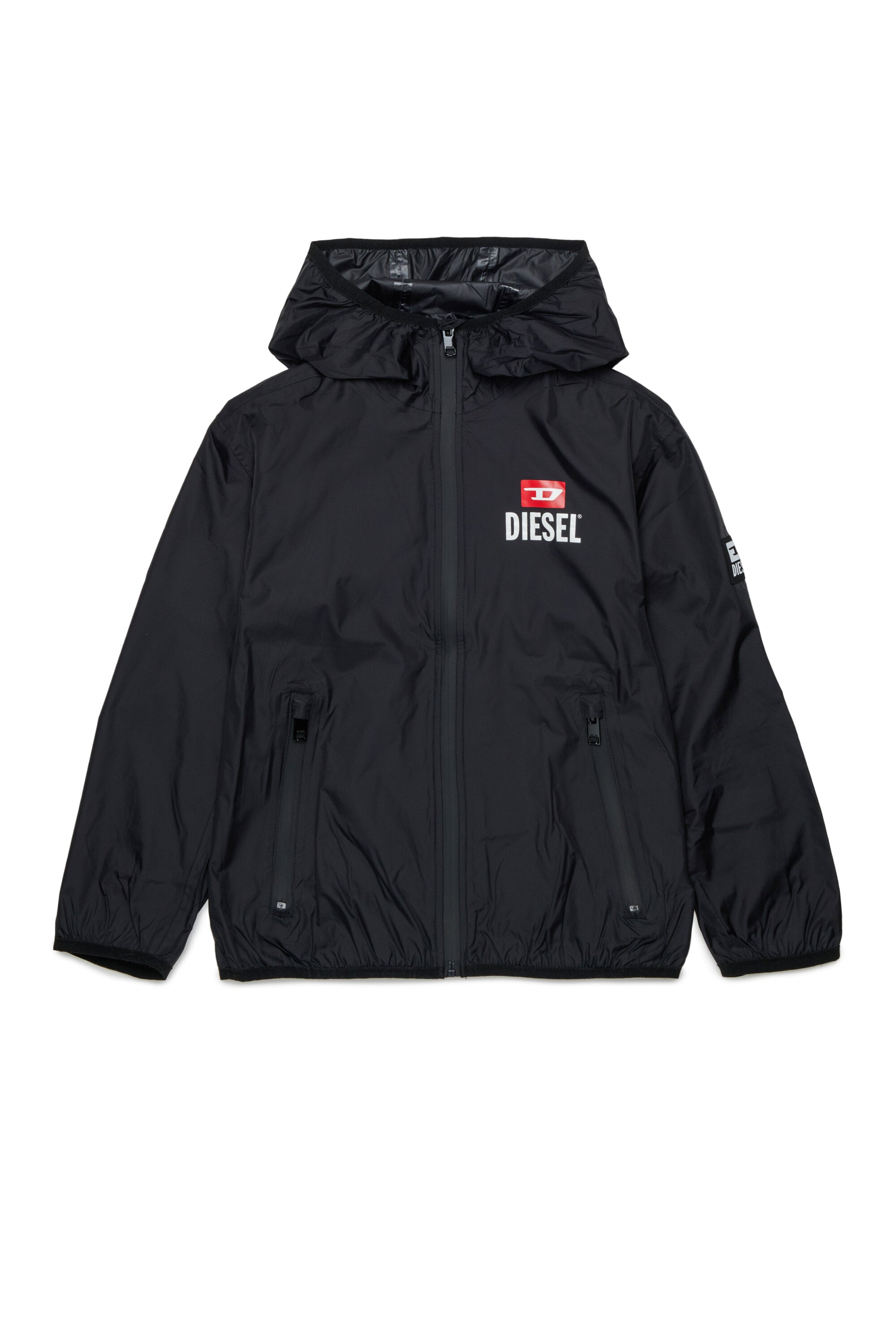 Chaqueta cortavientos con logo estampado