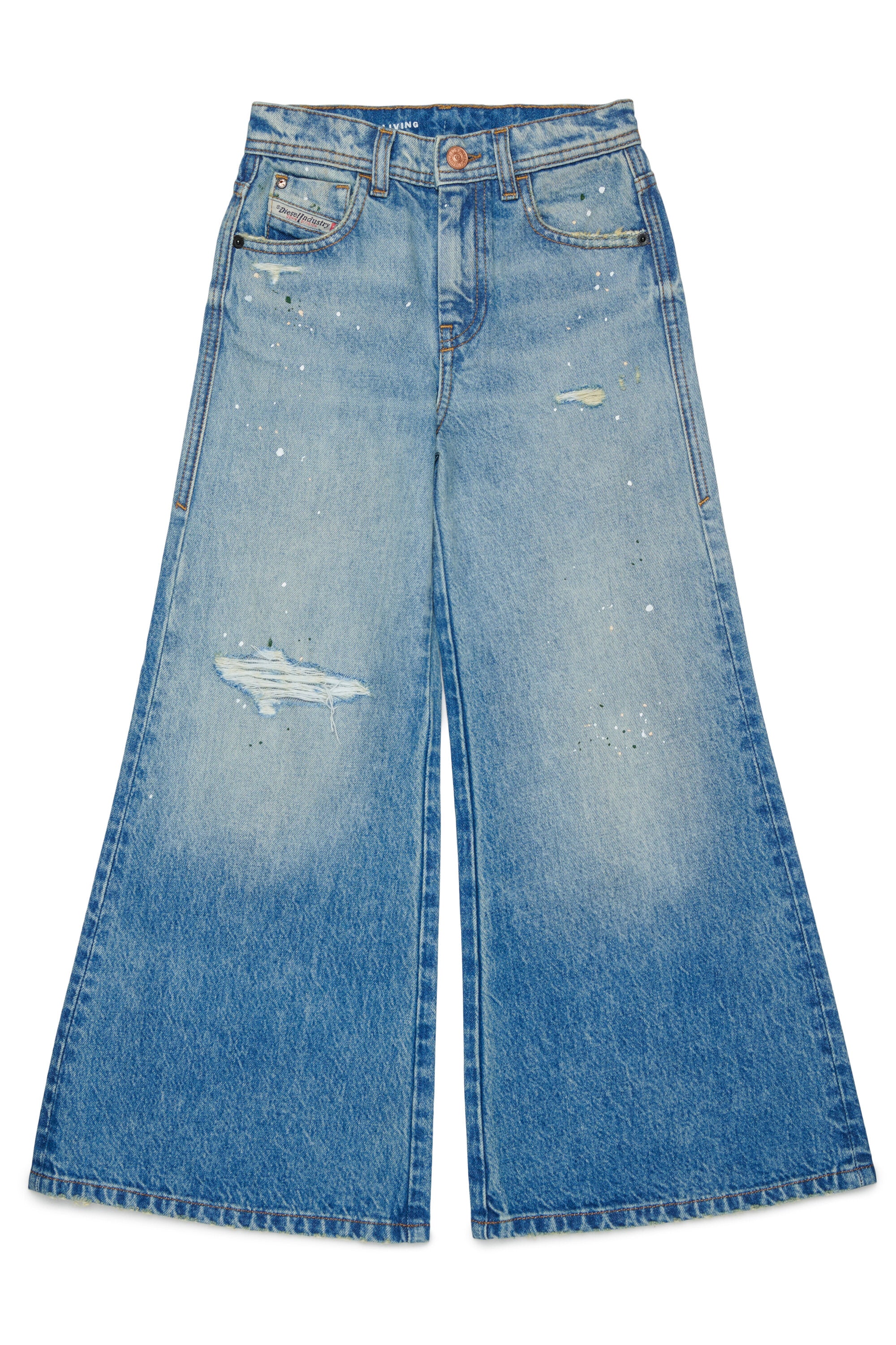Jeans corte acampanado efecto desgastado - D-Aromy