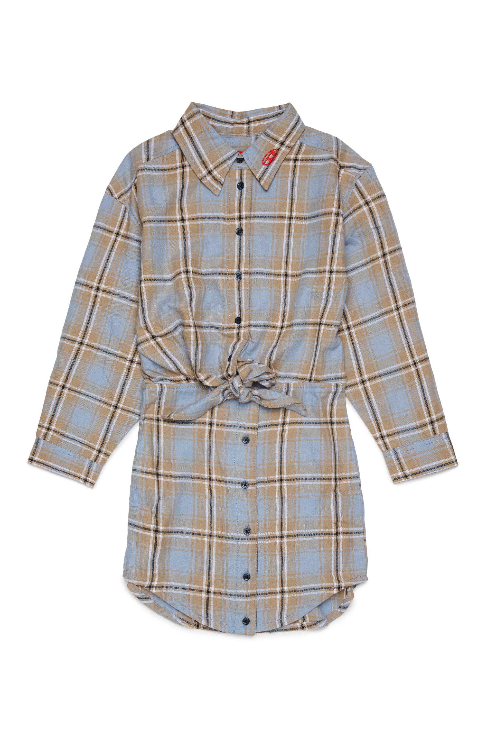 Checked shirtdress with logo