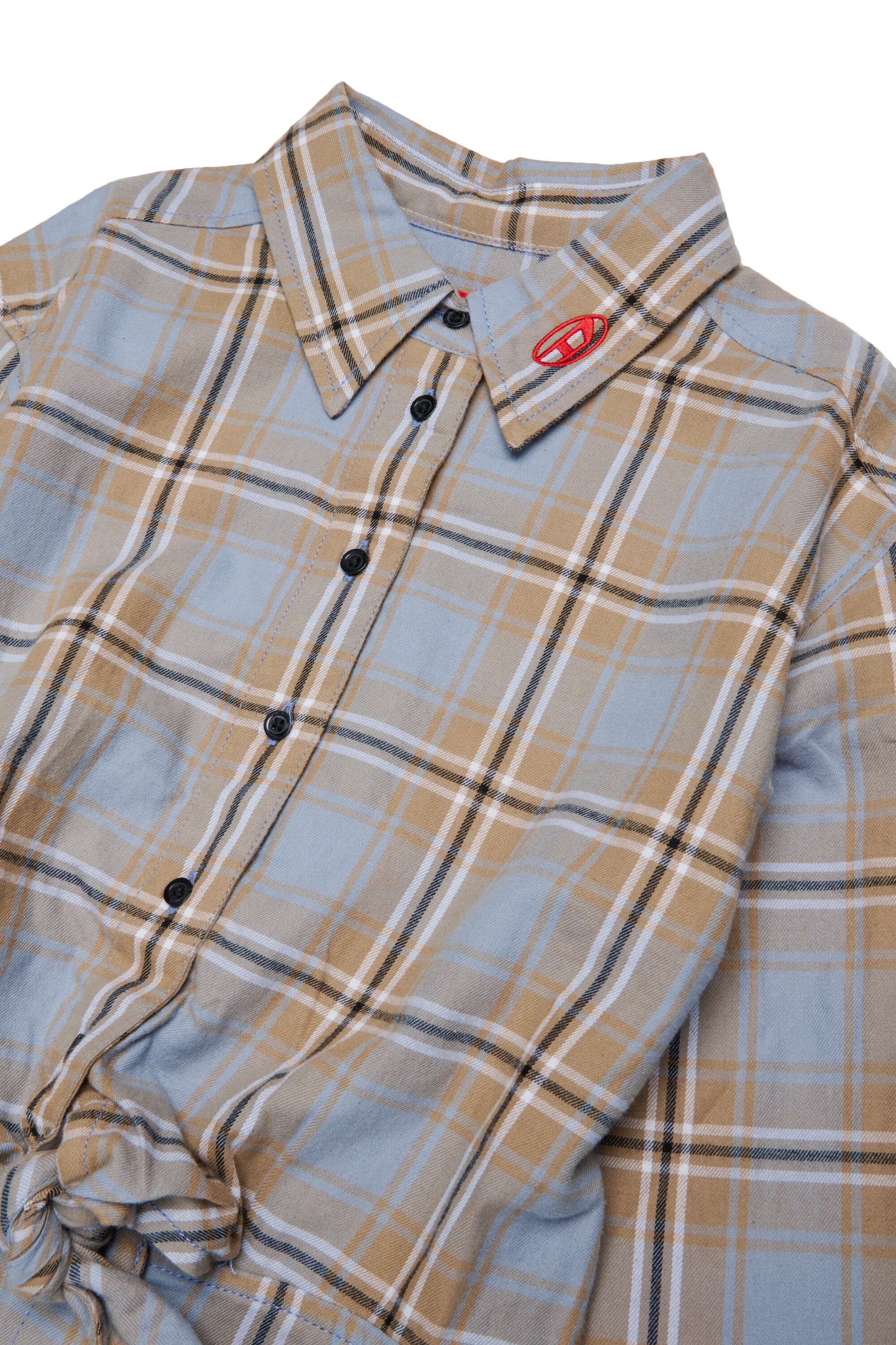 Checked shirtdress with logo