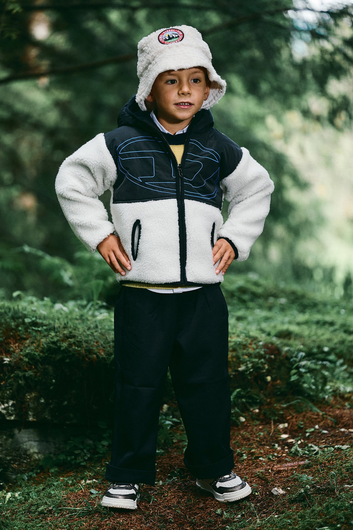 Chaqueta teddy con logo estampado
